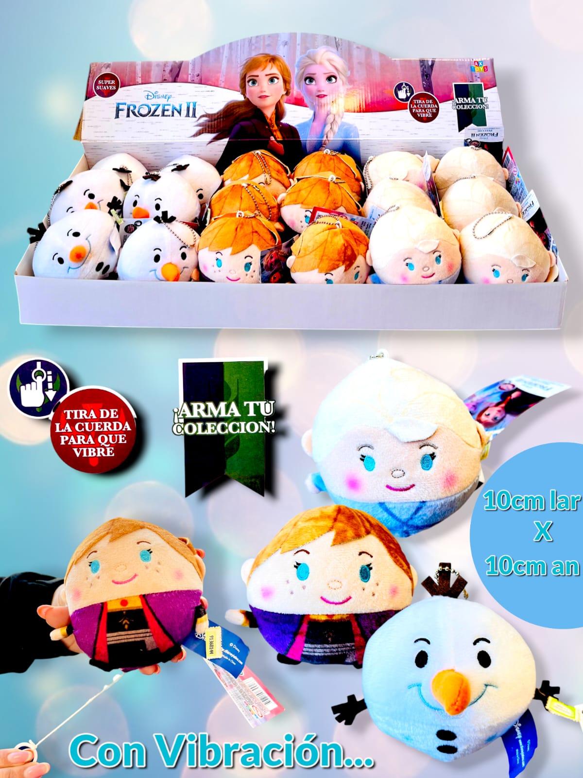 Peluche redondo Frozen original con vibracion 10 cm