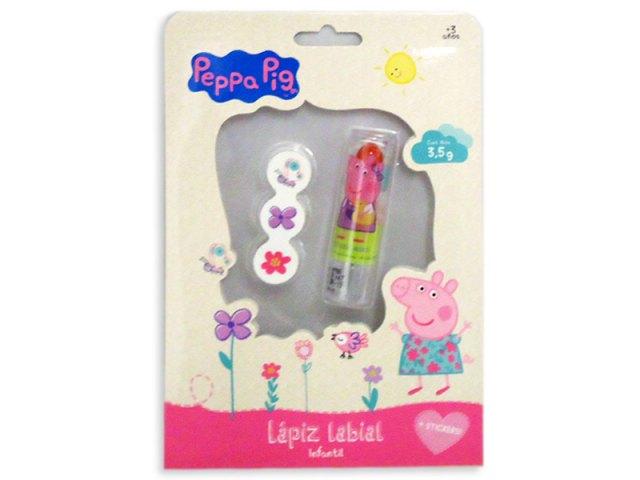 Labial infantil + stickers PEPPA PIG en blister