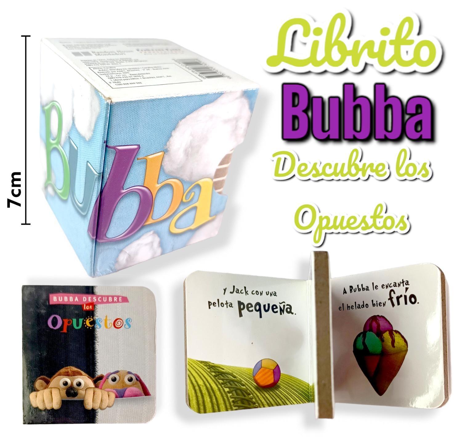 Librito tapa dura Bubba descubre los opuestos 7cm