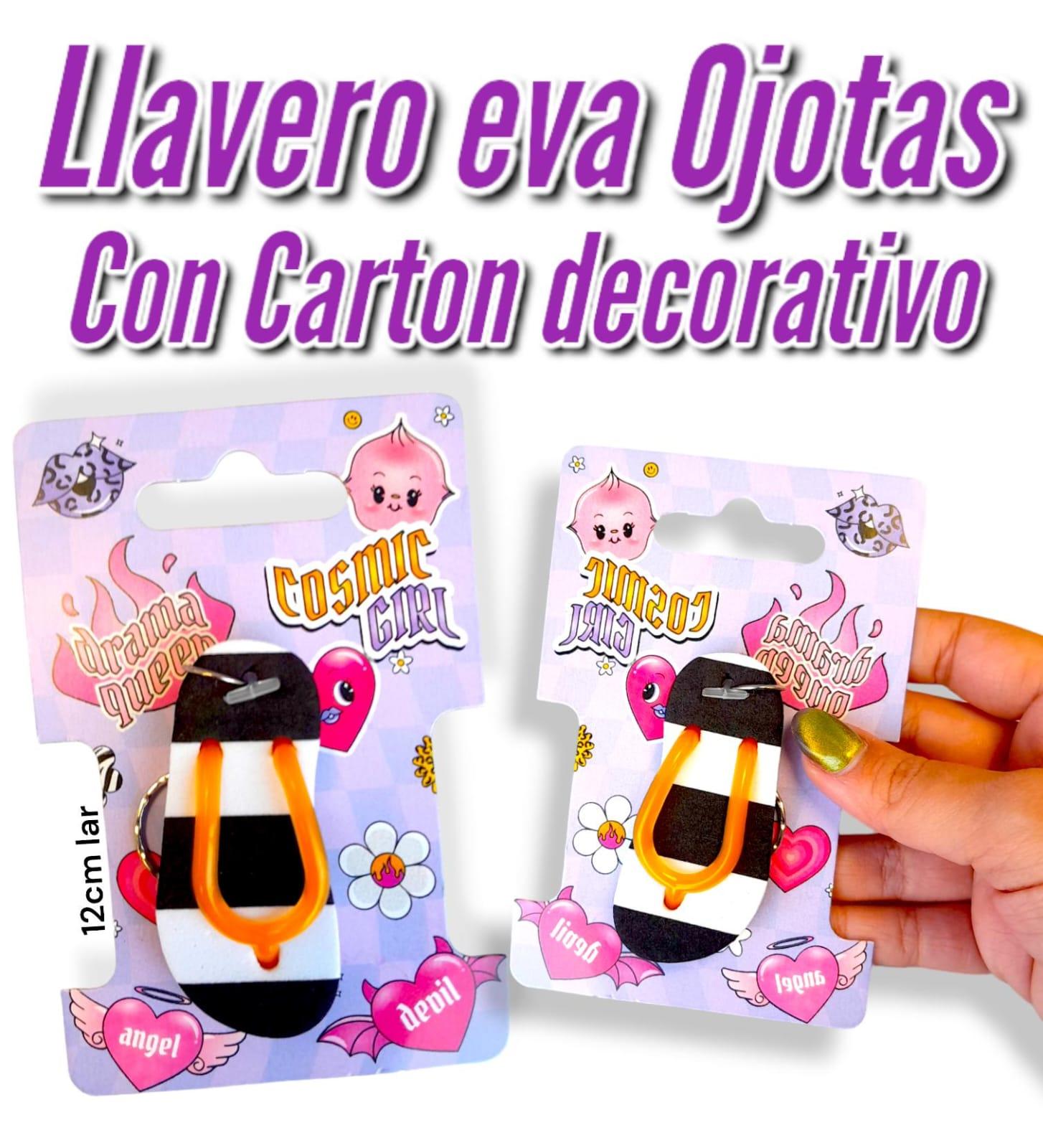 Llavero Eva OJOTAS  con Carton Decorativo