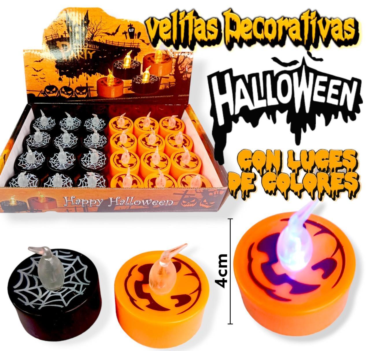 VELITAS DECORATIVAS a pilas (incluidas ) HALLOWEEN PARTY 4cm