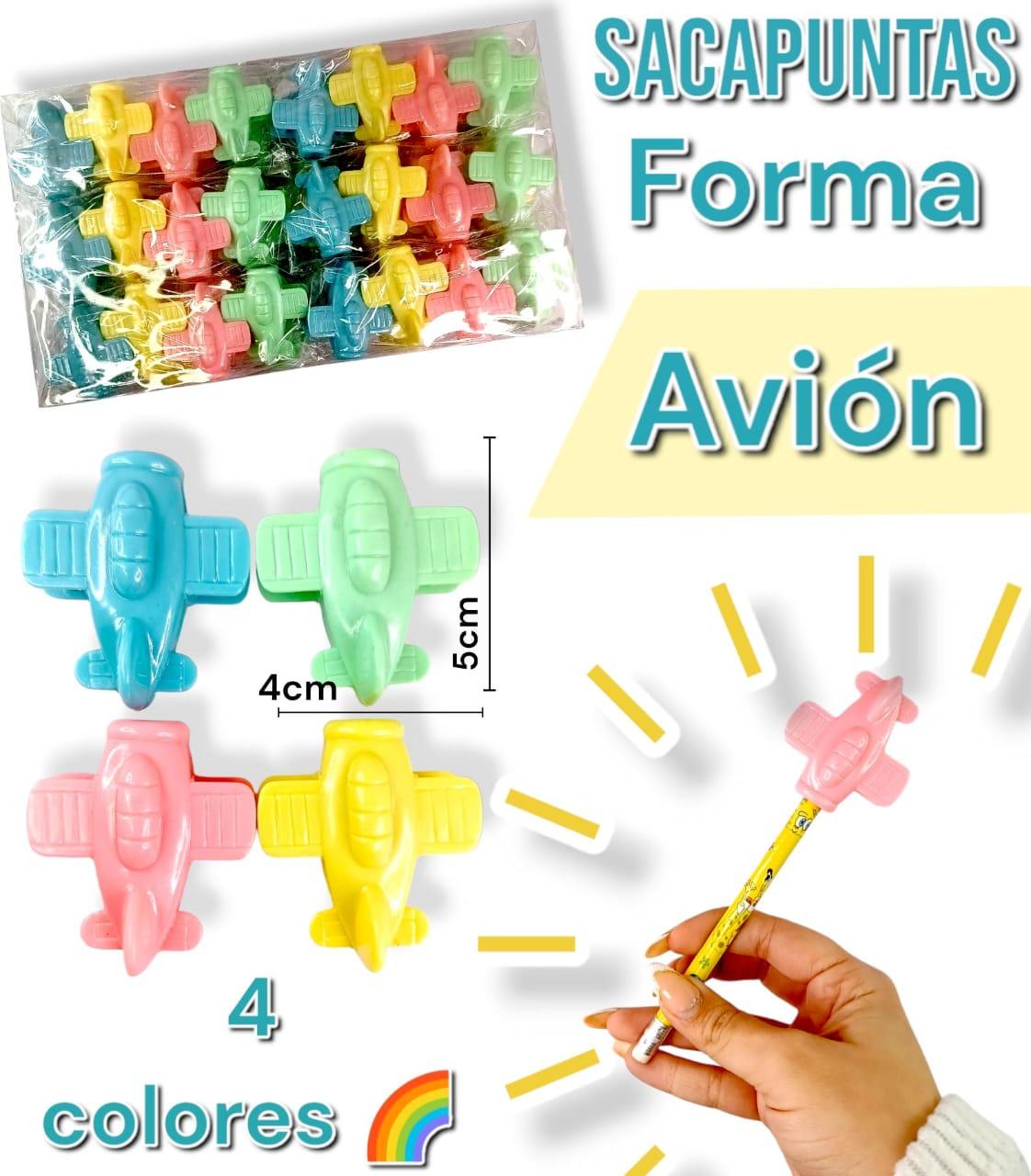 Sacapuntas Forma AVION colores pastel