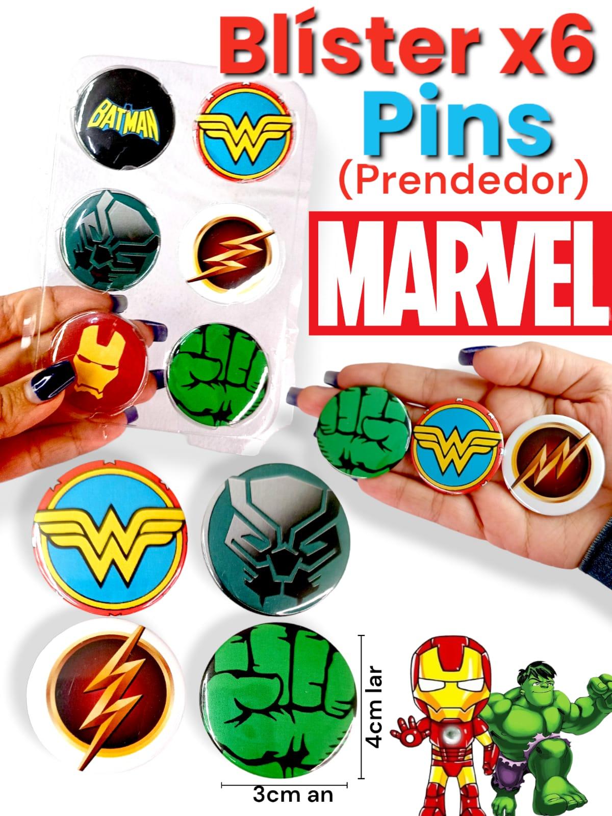 Blister de 6 PINS (Prendedor) MARVEL