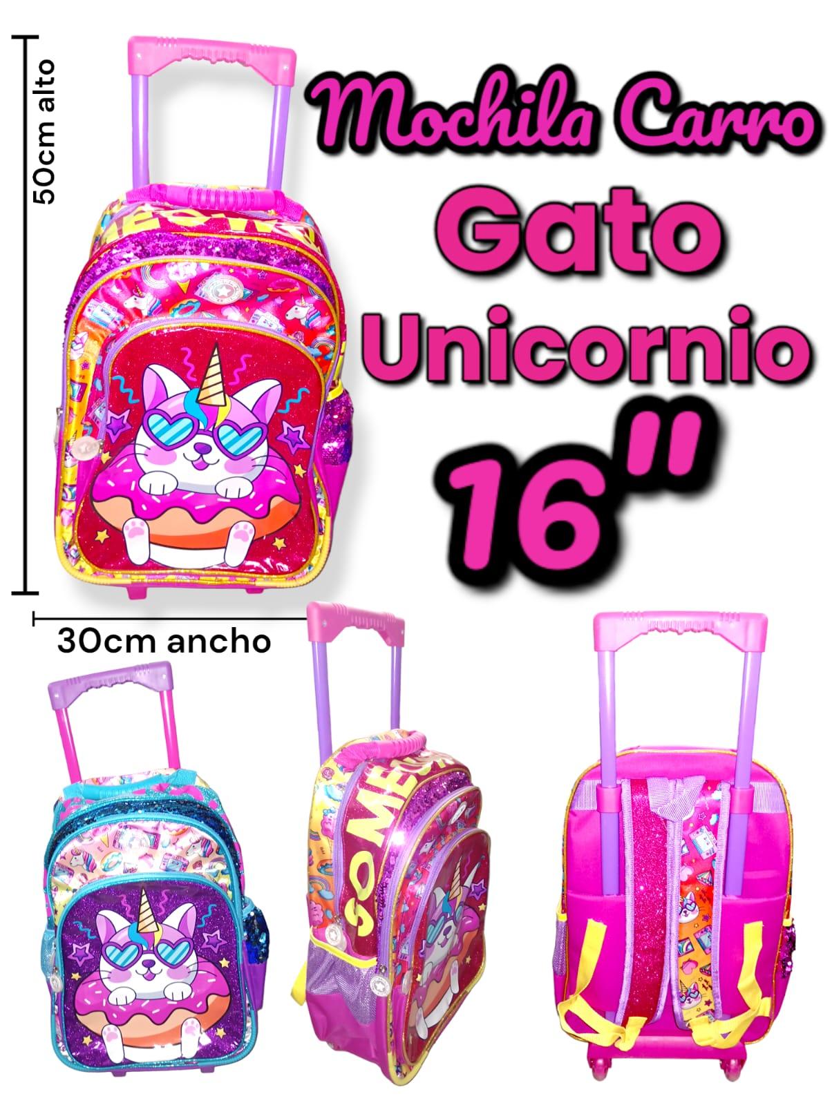 Mochila Carro GATO UNICORNIO 16