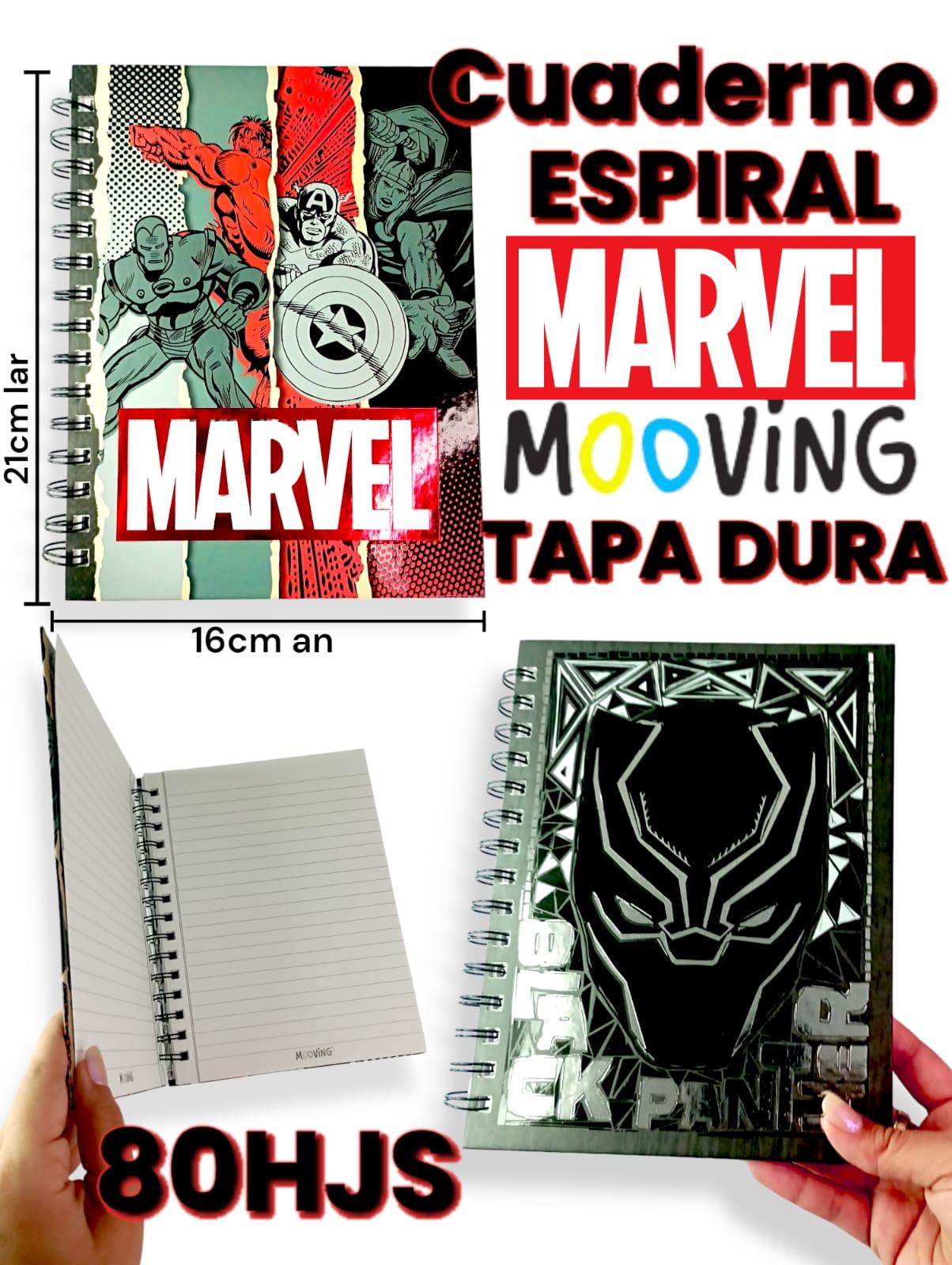 CUADERNO  ESPIRAL TAPA DURA 80 HJS. MARVEL