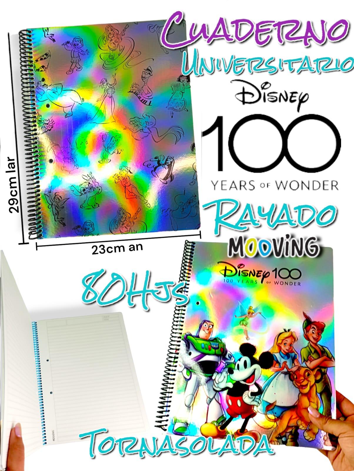 CUADERNO UNIVERSITARIO RAYADO DISNEY 100
