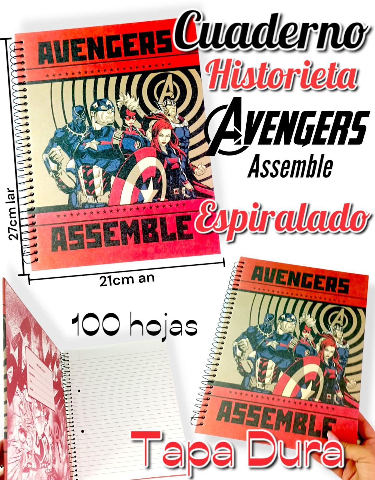 CUADERNO  ESPIRALADO HISTORIETA AVENGERS