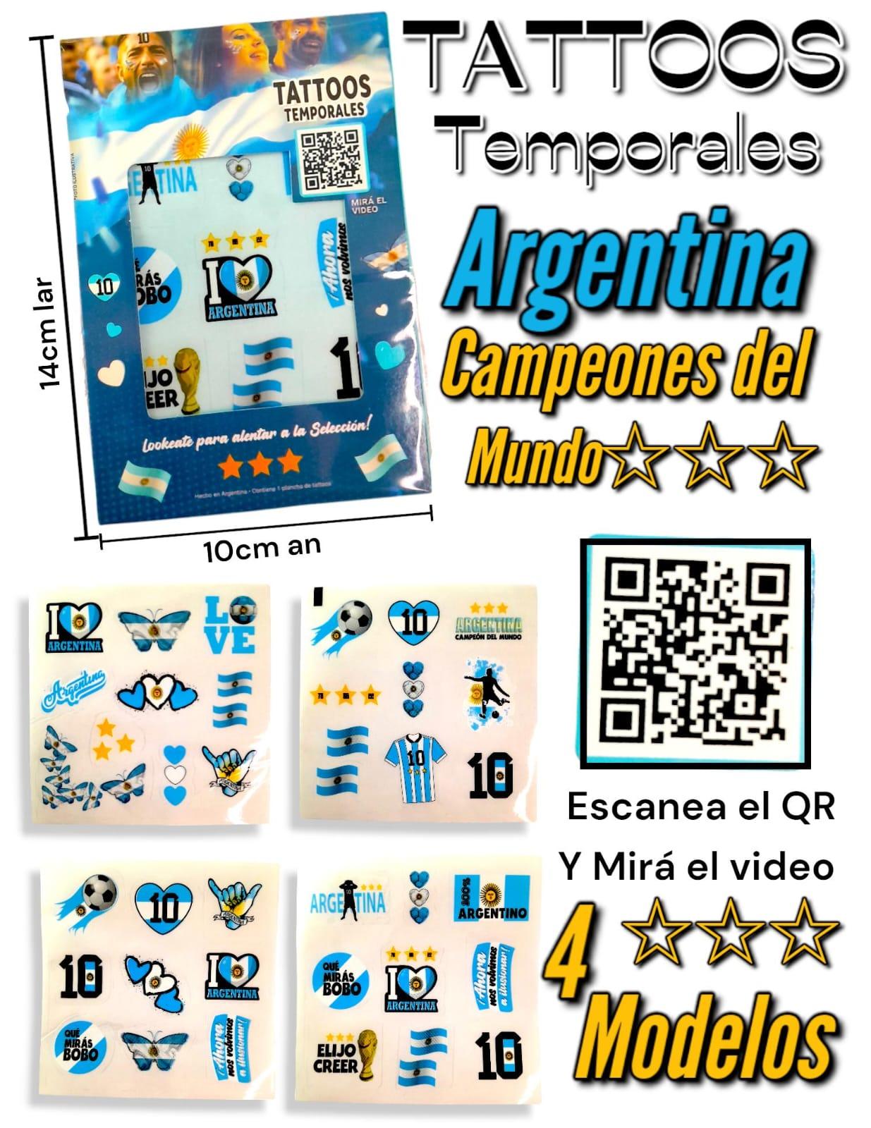 Tattos Temporales Argentina Campeones del Mundo