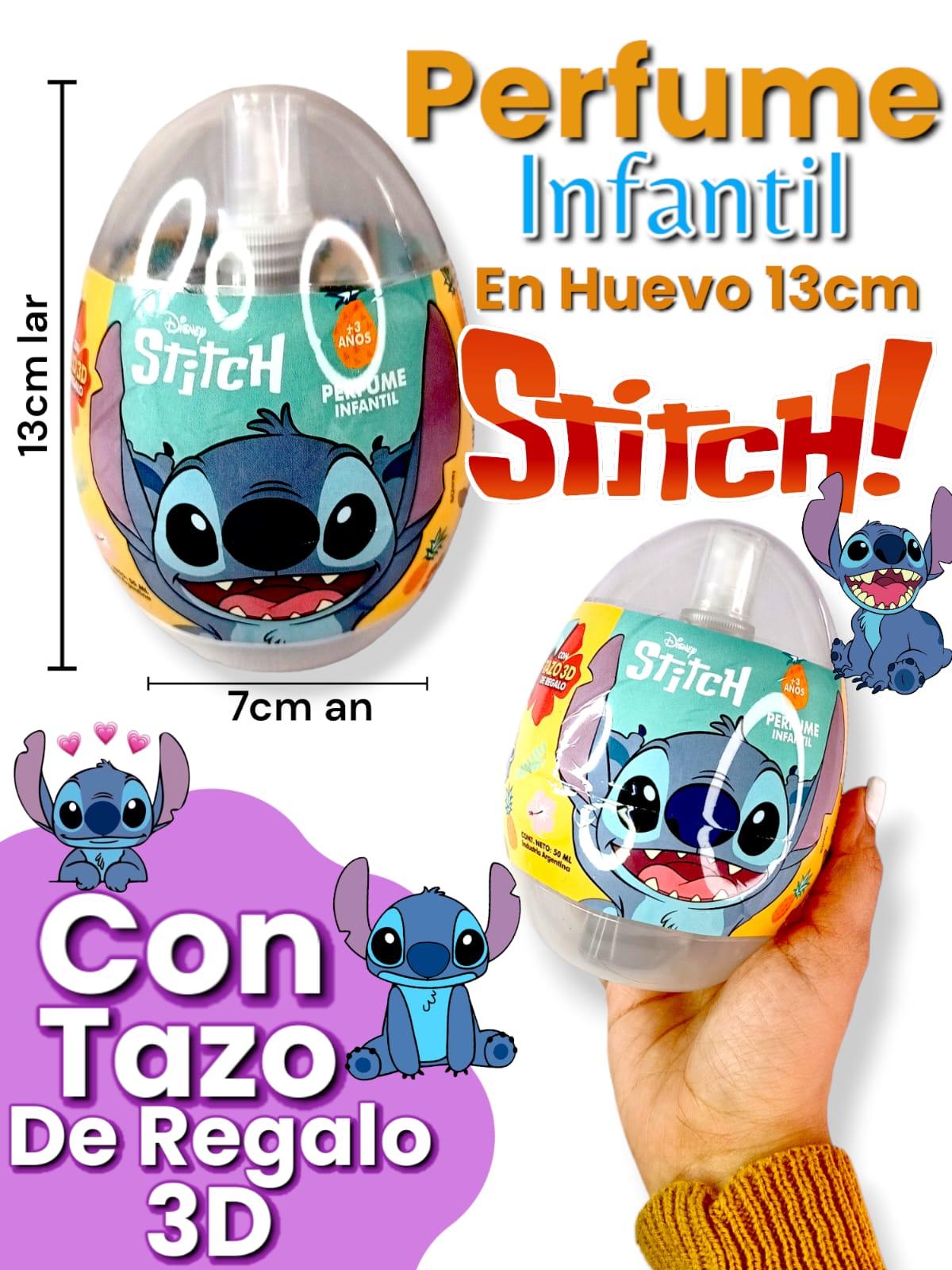 Perfume 50ML  en HUEVO grande STITCH + tazo 3D