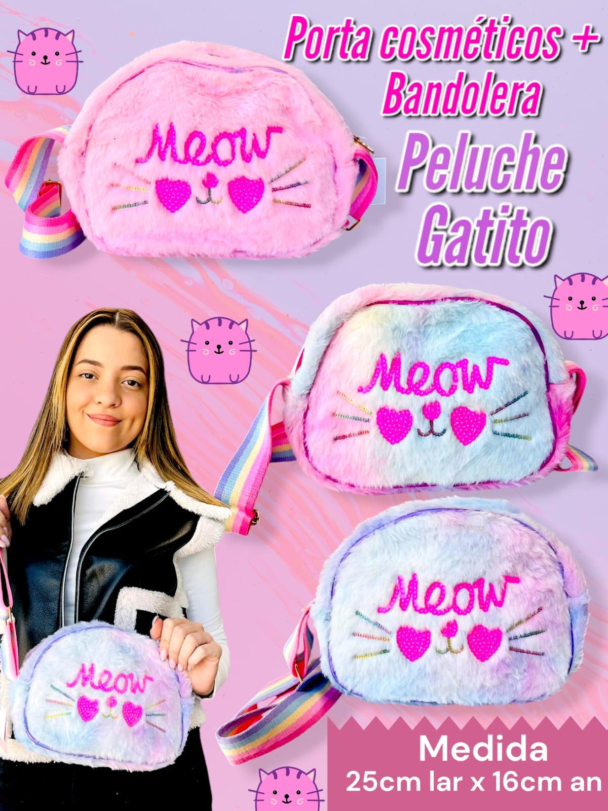 Porta Cosmetico + Bandolera PELUCHE GATITO
