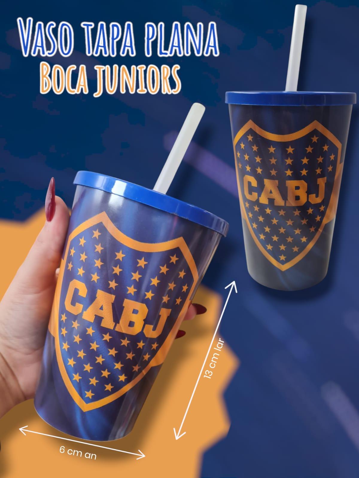 Vaso Tapa Plana BOCA JUNIORS
