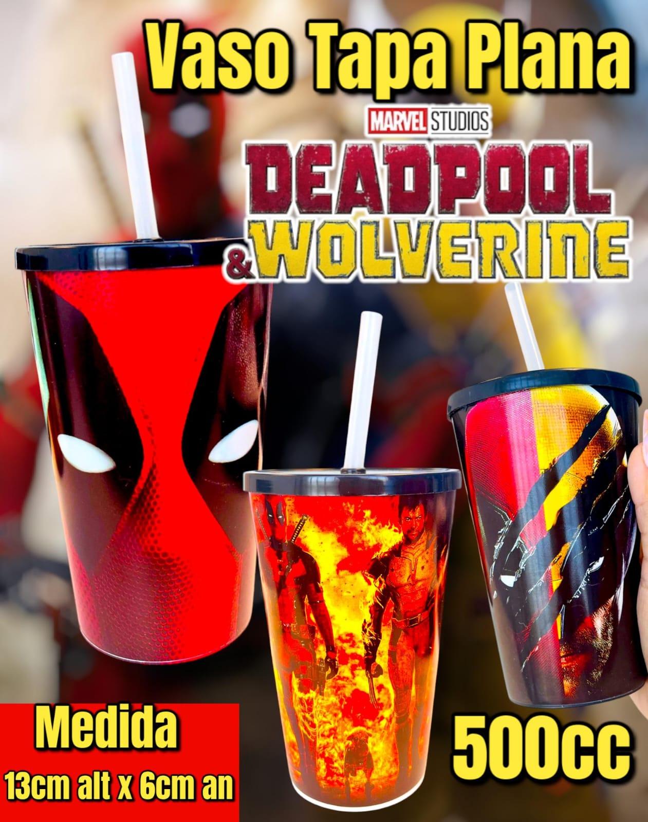 Vaso Tapa Plana con Sorbete con Sorbete DEADPOOL Y WOLVERINE