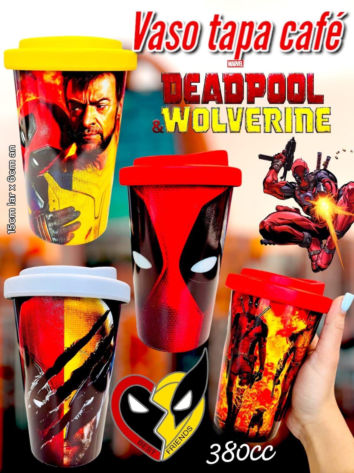 Vaso Tapa Cafe DEADPOOL Y WOLVERINE 