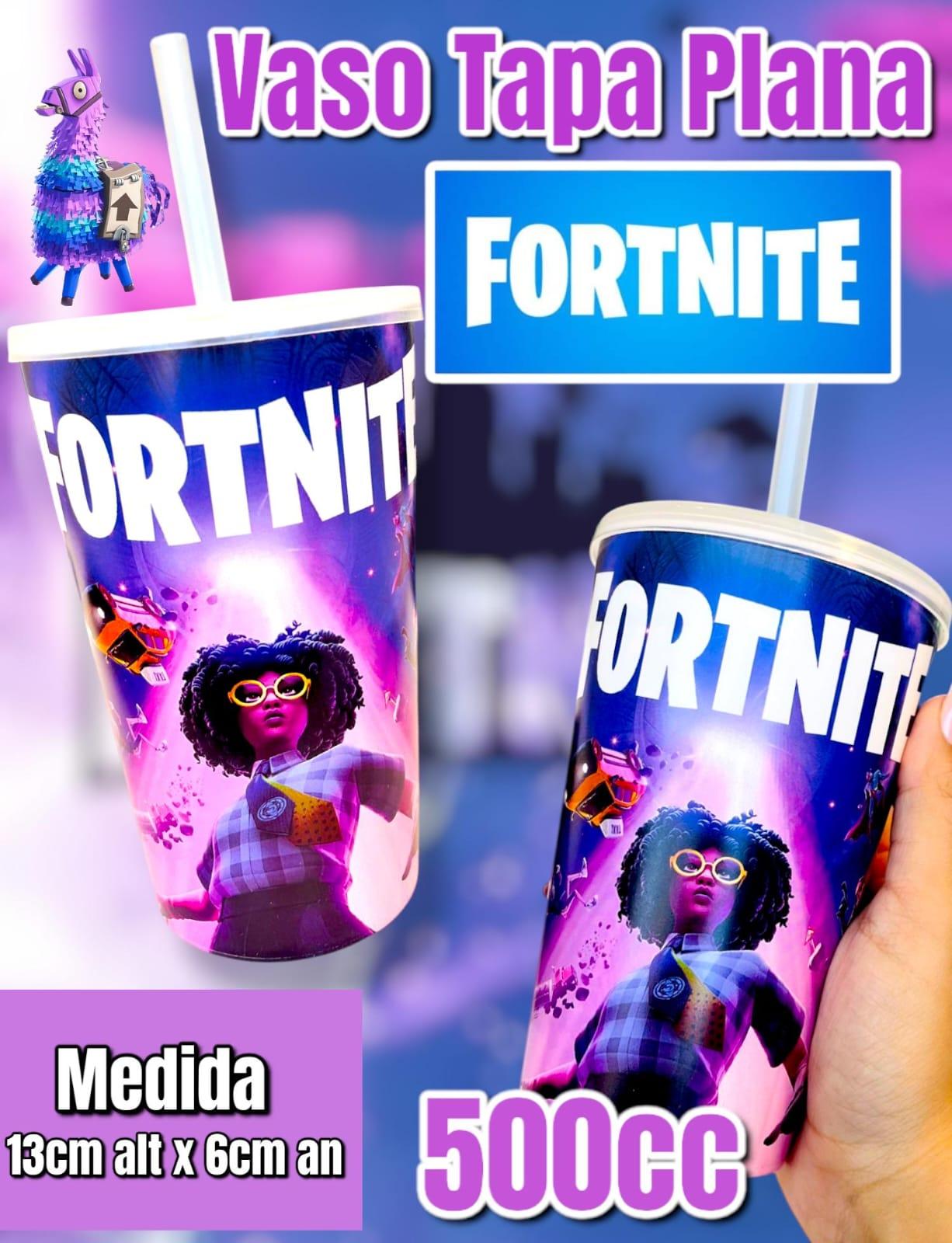 Vaso Tapa Plana con Sorbete con Sorbete FORTNITE 500cc