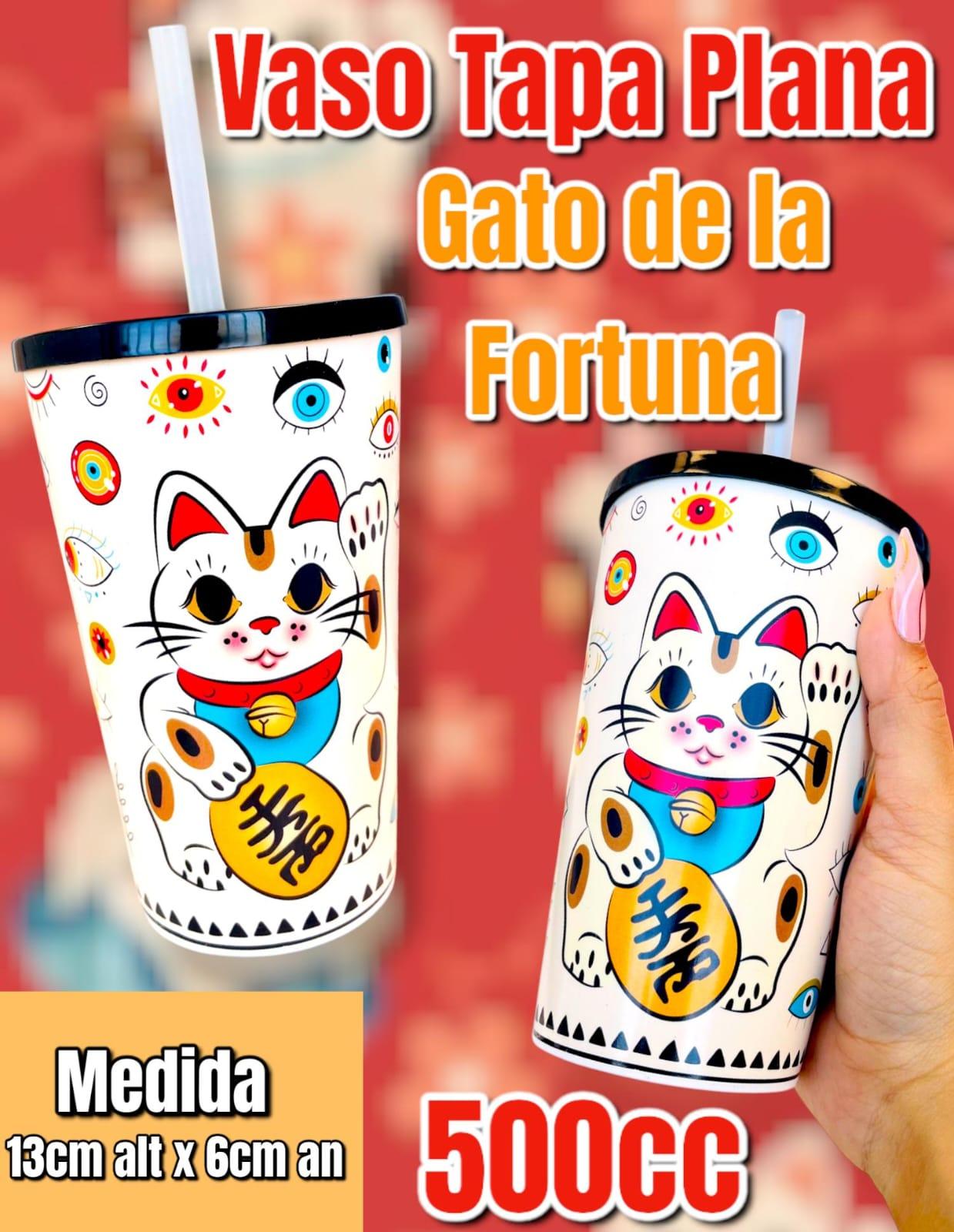 Vaso Tapa Plana con Sorbete con Sorbete GATO DE LA FORTUNA 500cc