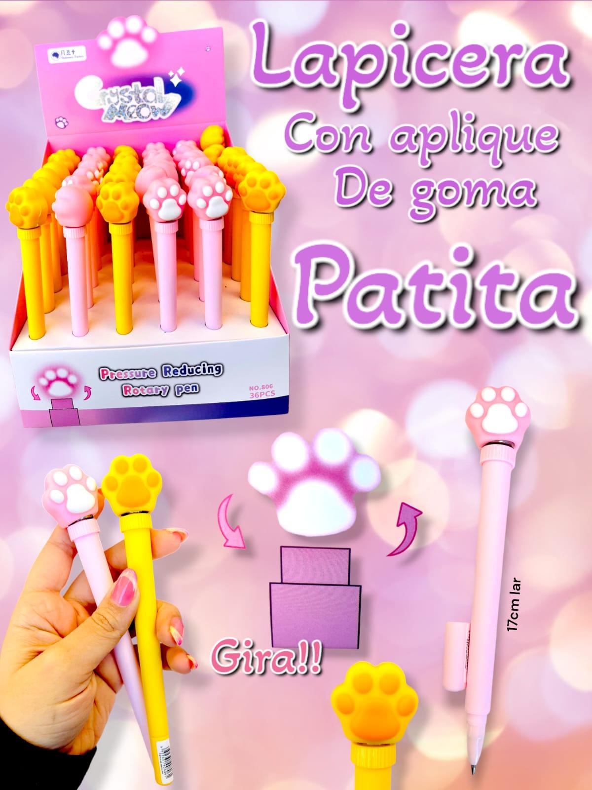 Lapicera Con Aplique tipo spinner de Goma  PATITA