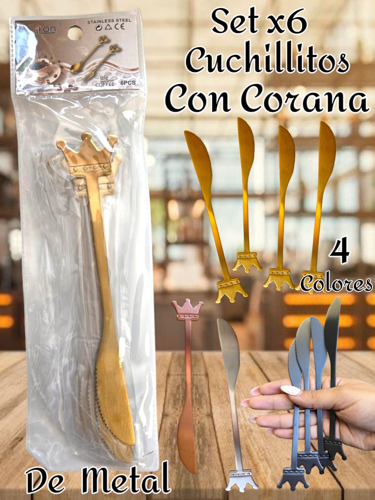 Set x 6 de Cuchillito con Coronas 4 Colores