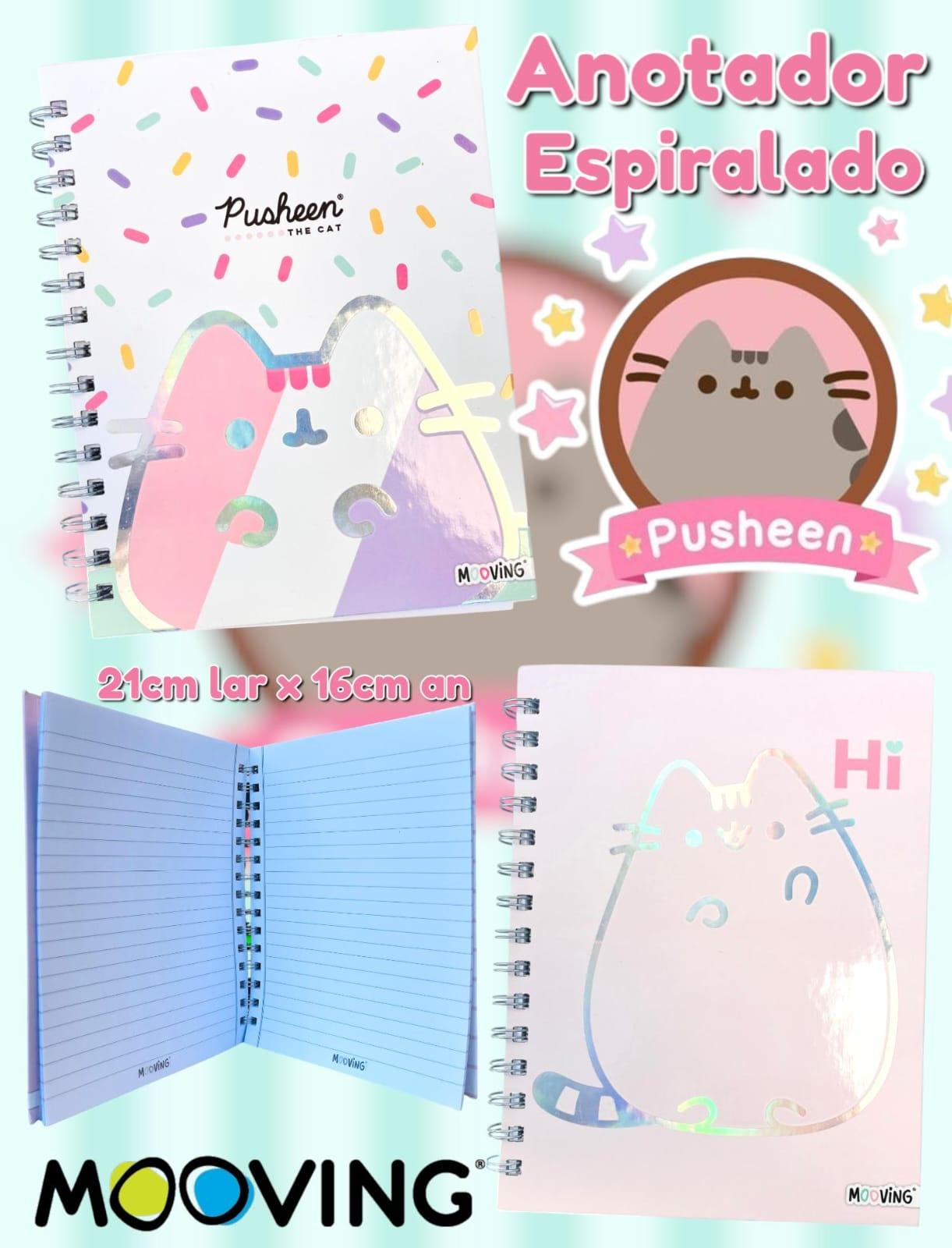 Anotador Espiralado Pusheen 80 Hojas Mooving