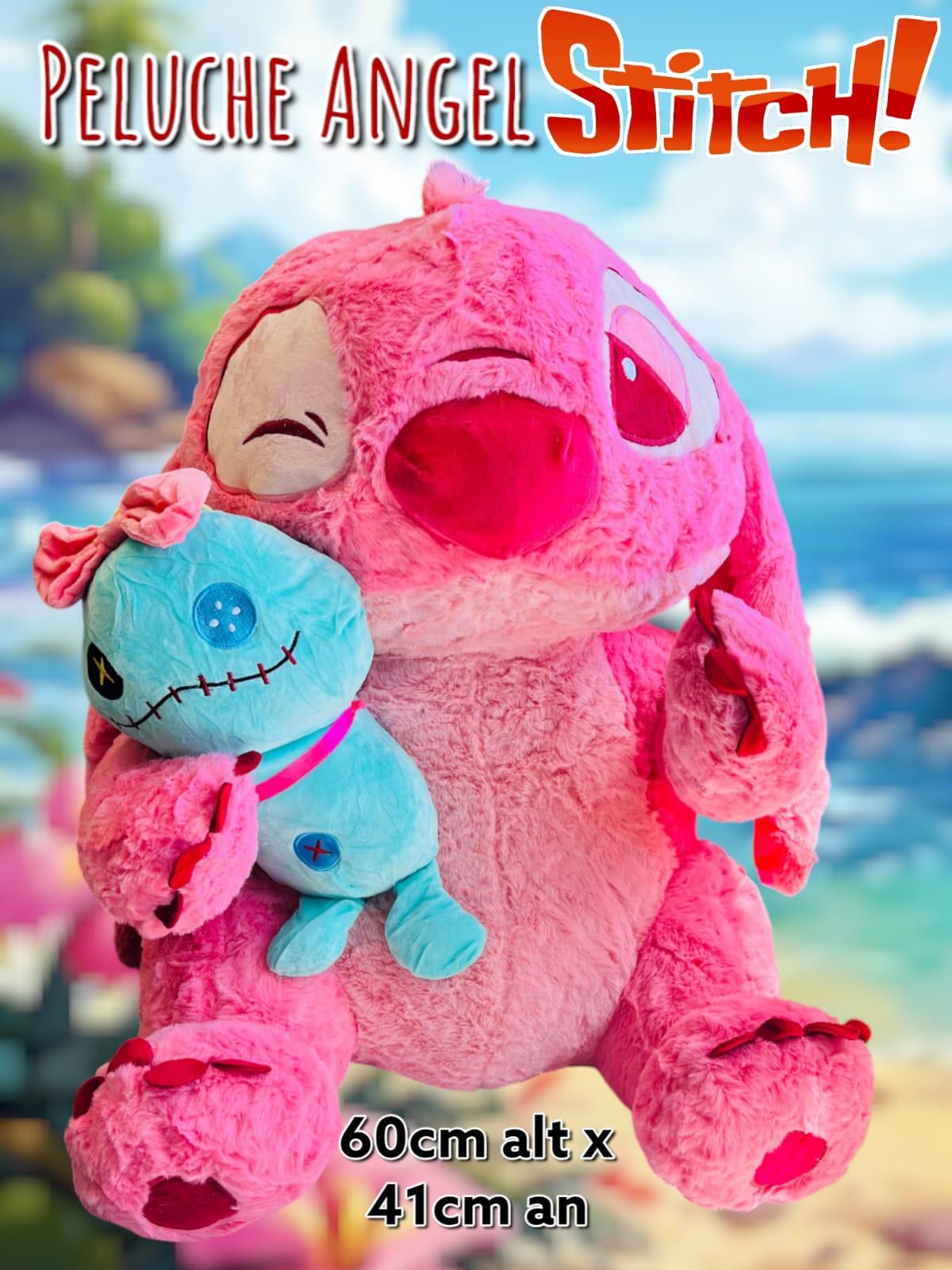 Peluche Angel Con Mascota Stitch 60cm 