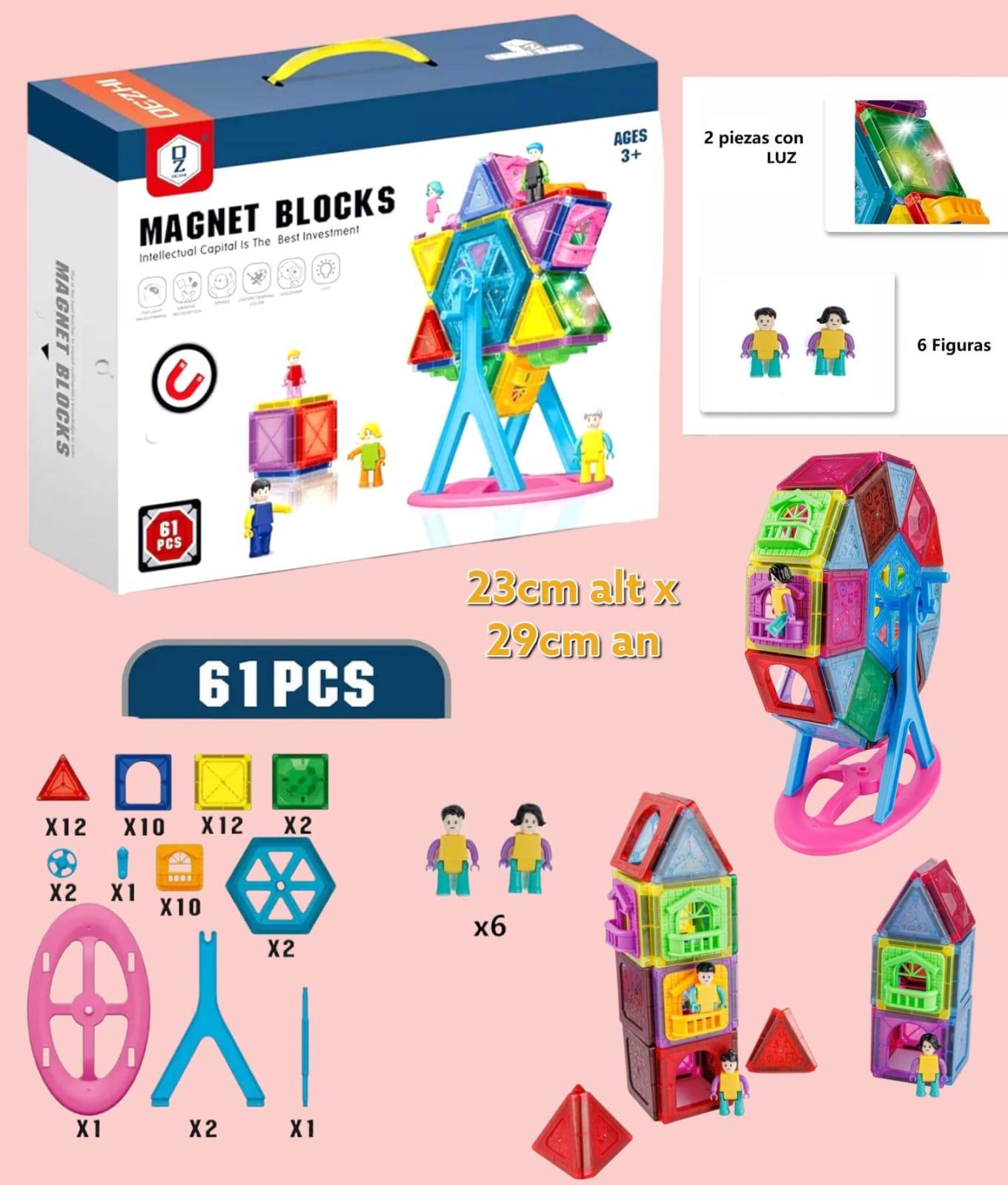 Bloques Magneticos OZ Parque de Diversiones Con Luces 61piezas