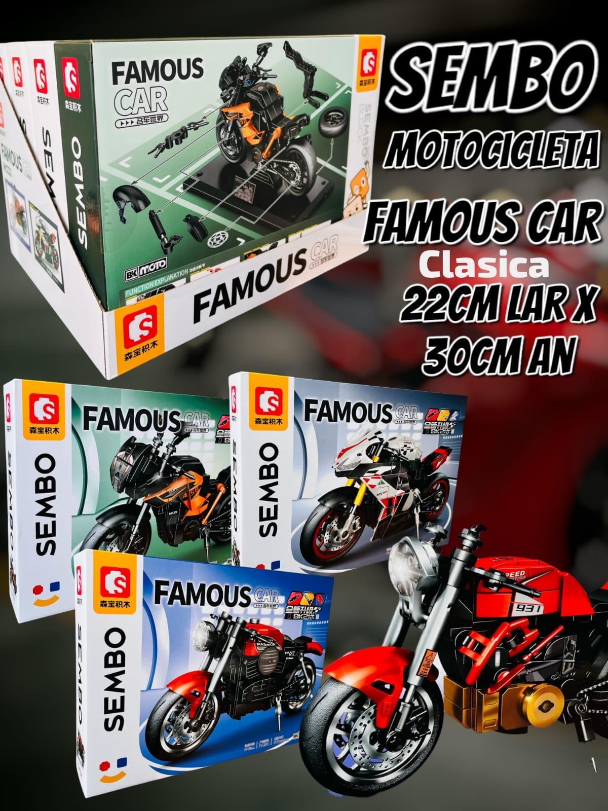 Sembo Motocicleta Famous Car Clasica Para Armar