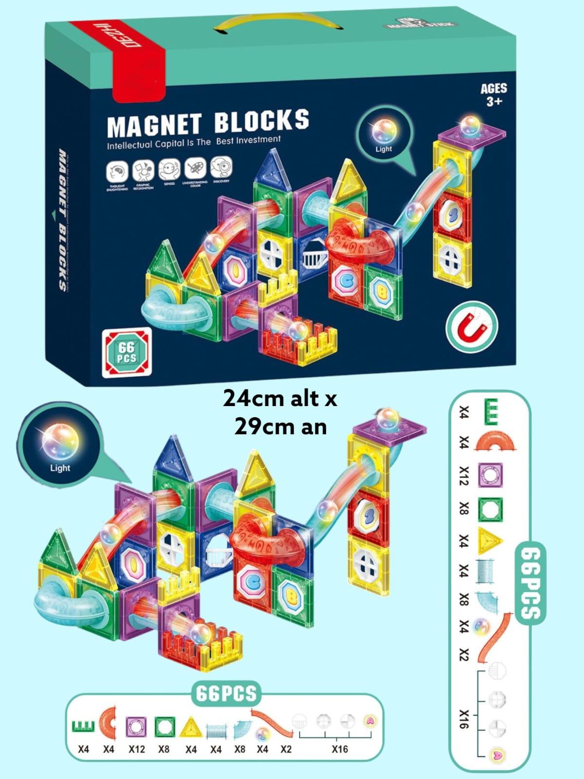 Bloques Magneticos OZ 66 Piezas Parque con Luces