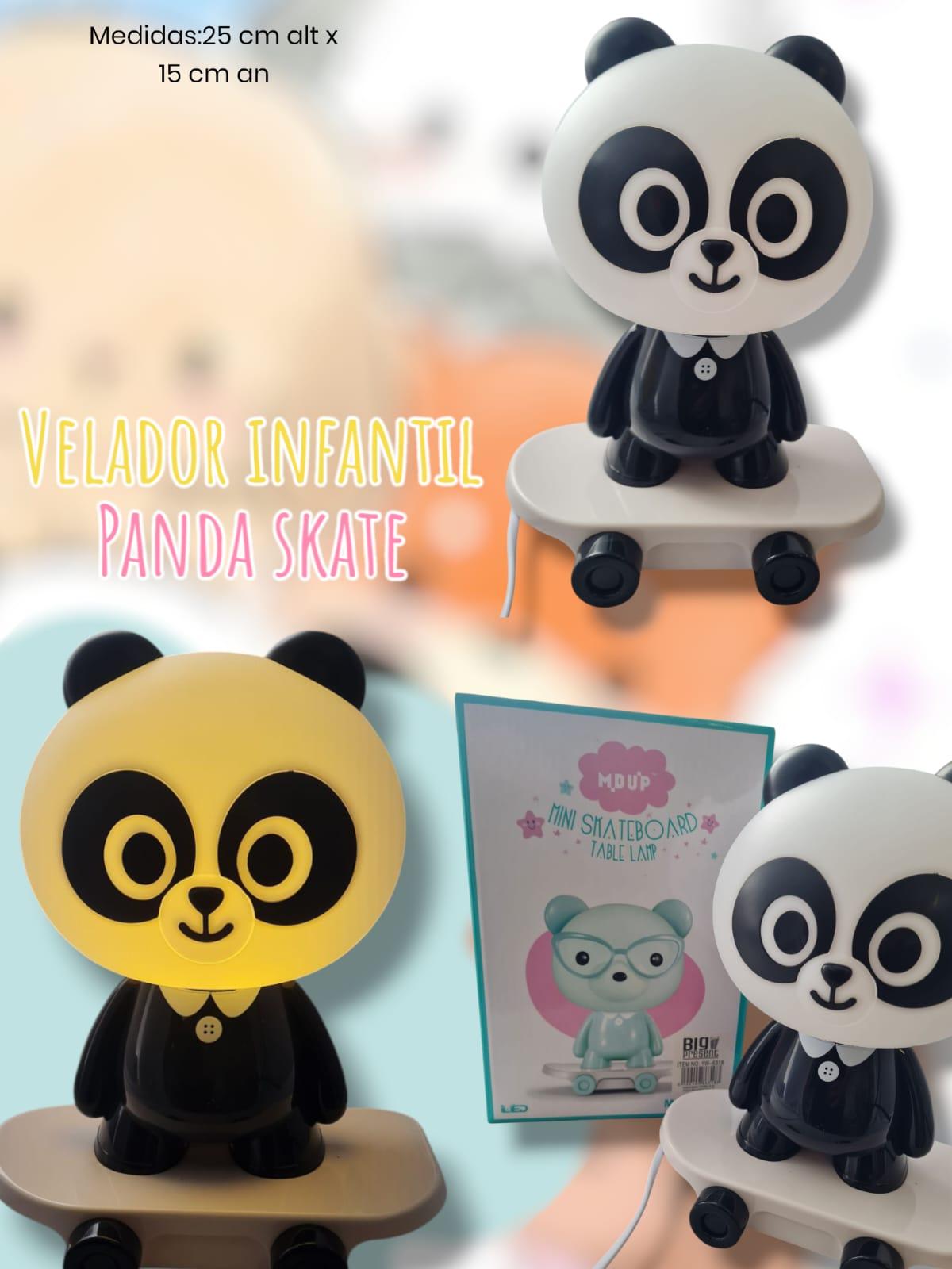 Velador Infantil Oso Panda Skate