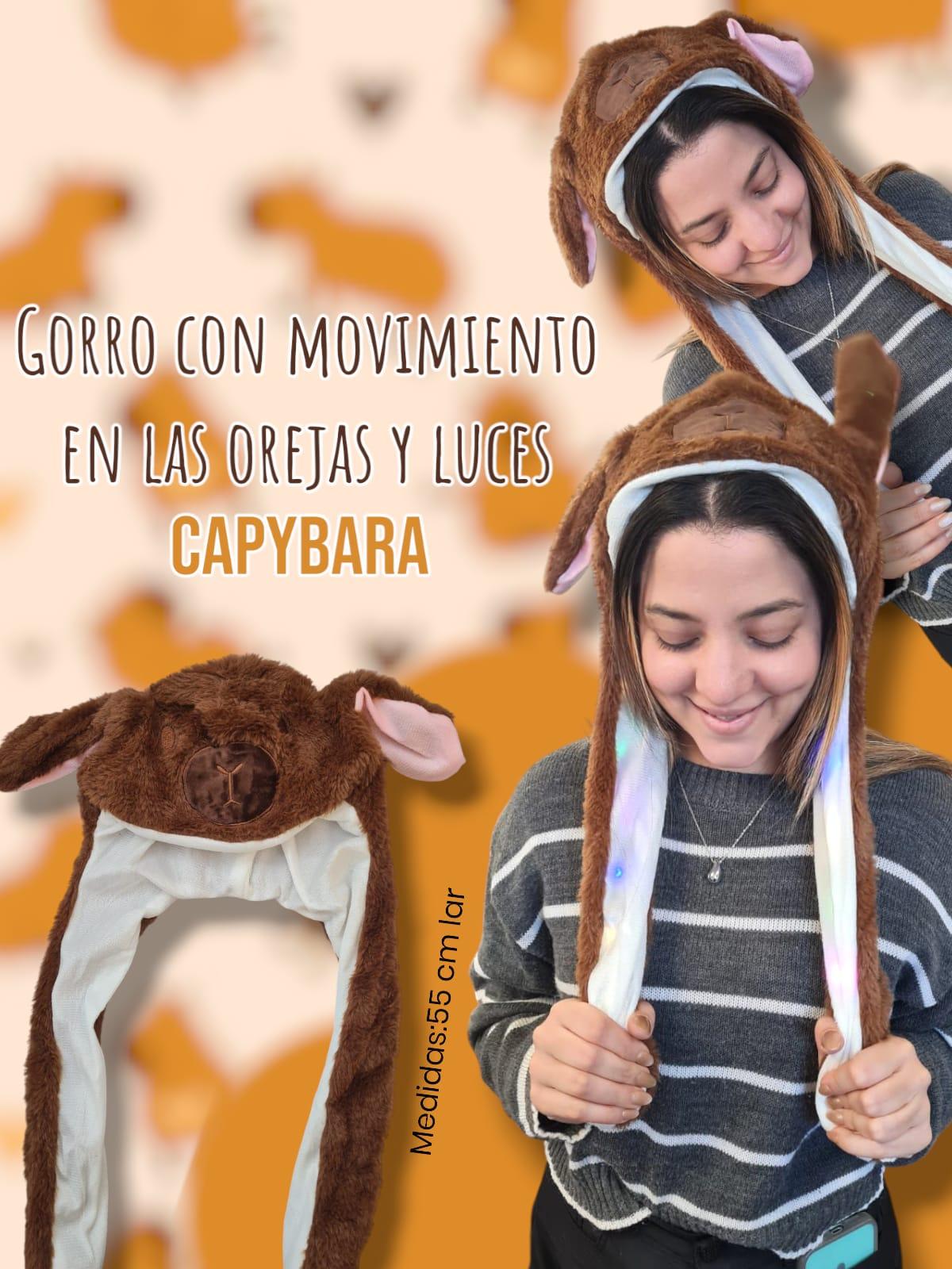 Gorro Con Movimiento en las Orejas y Luces Capybara