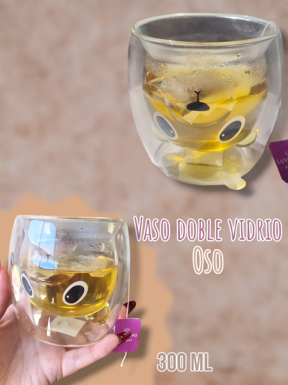 Vaso Doble Vidrio Oso 300ml