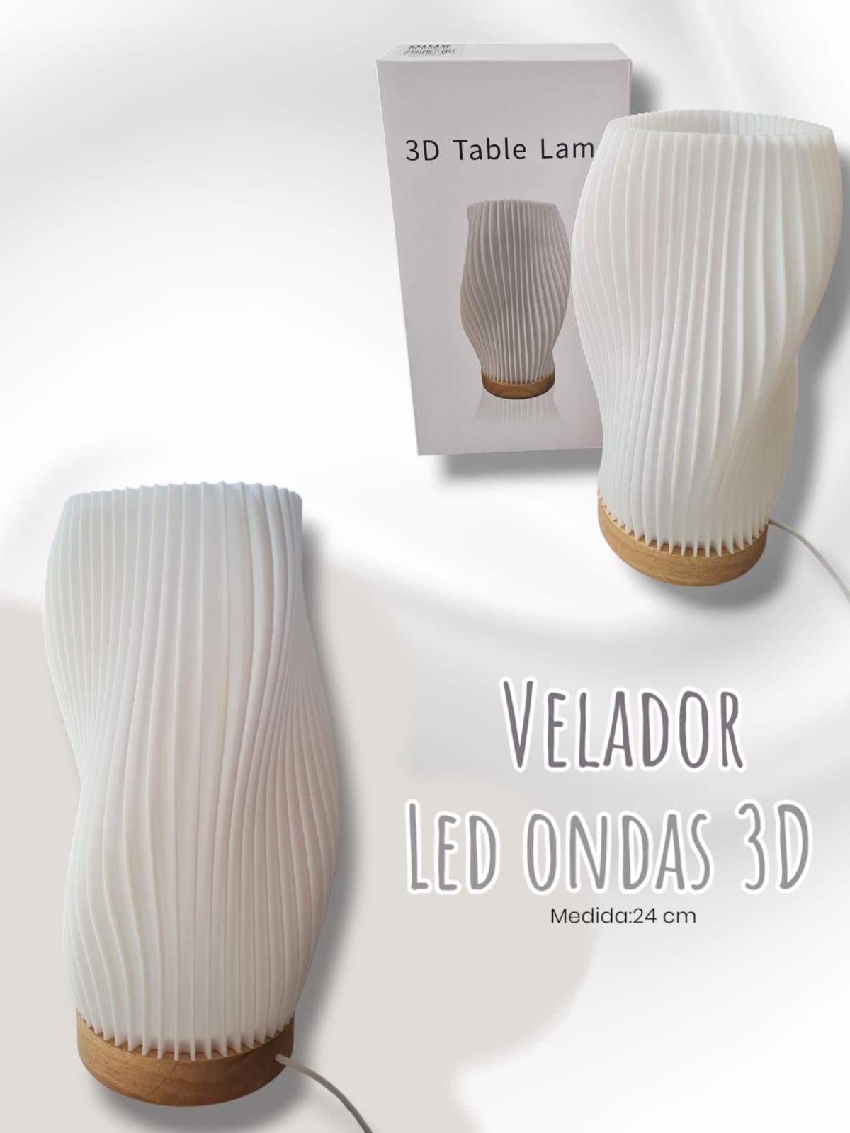 Velador Led Ondas 3D 24cm