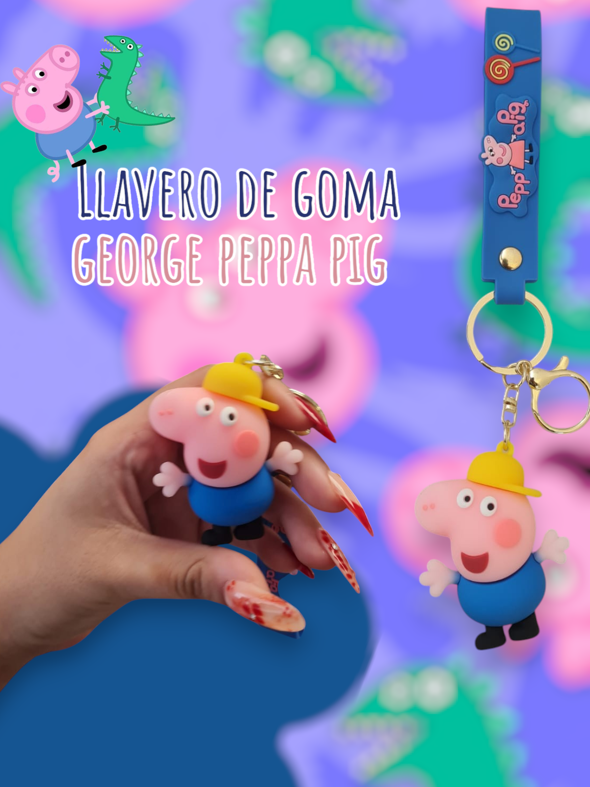 Llaveros Premium De Goma George Peppa Pig