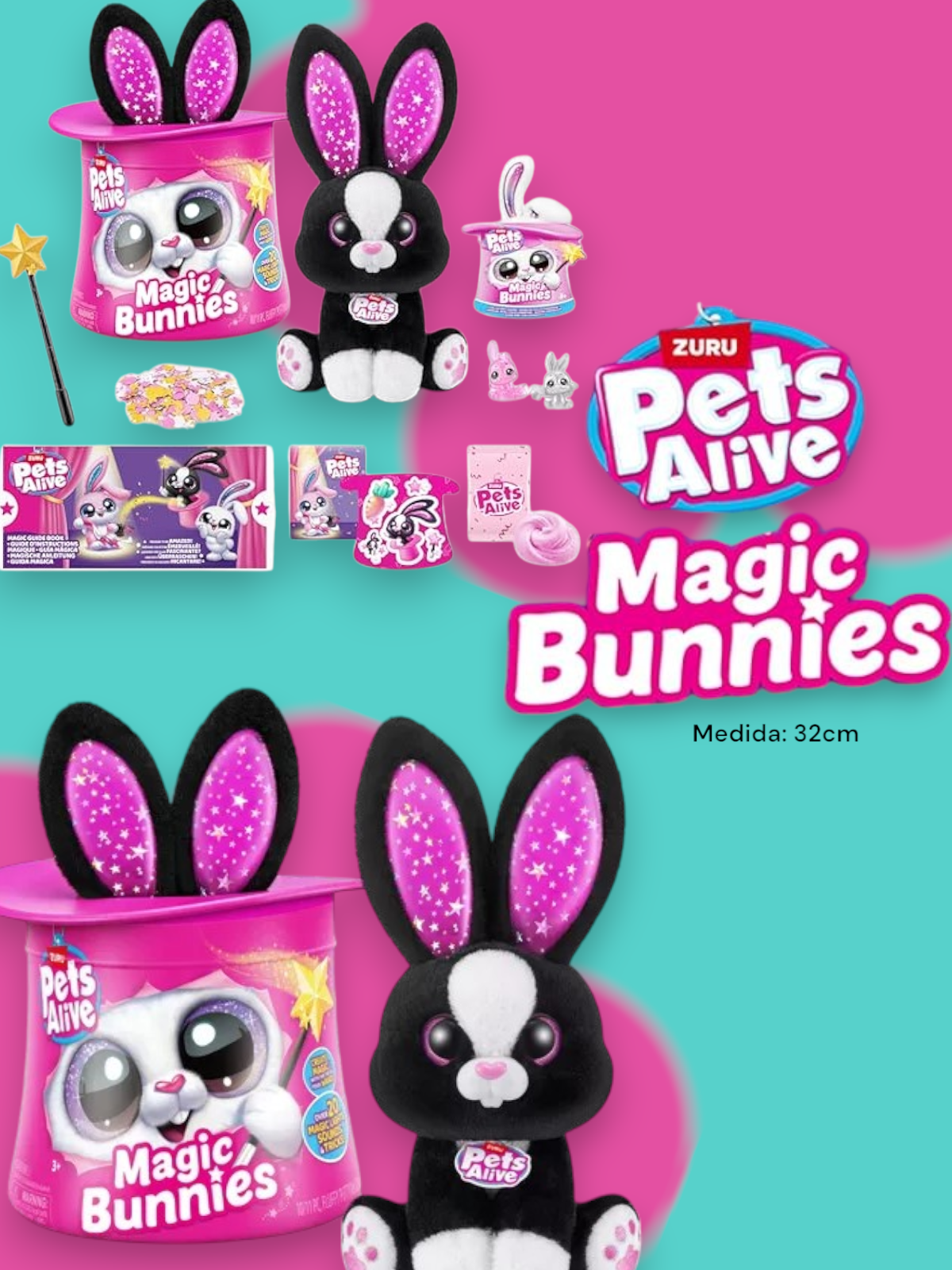 Pets Alive Conejo Magico Interactivo Magic Bunnies 32cm