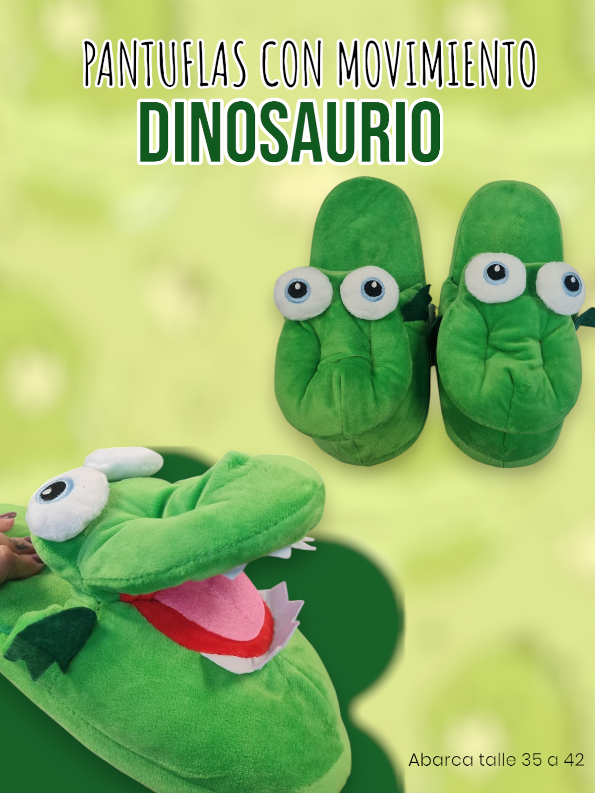 Pantuflas con Movimiento Dinosaurio