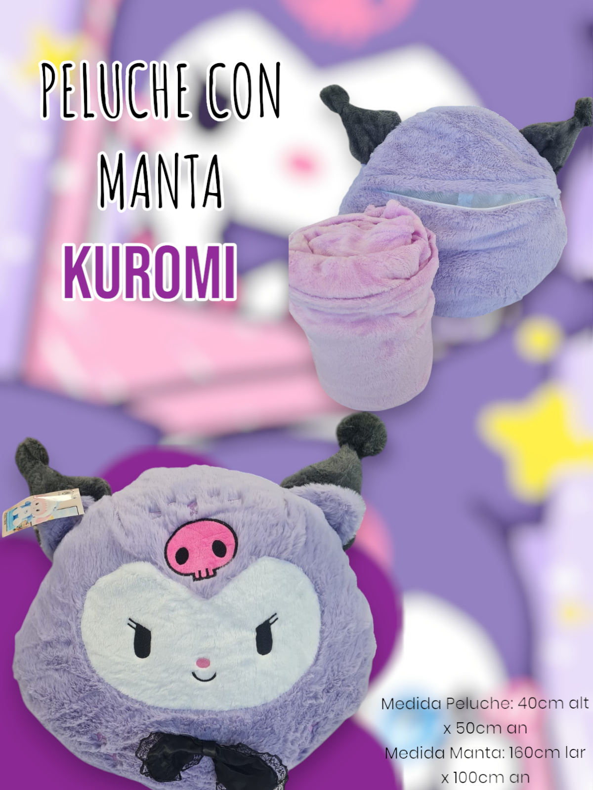 Peluche con Manta Kuromi