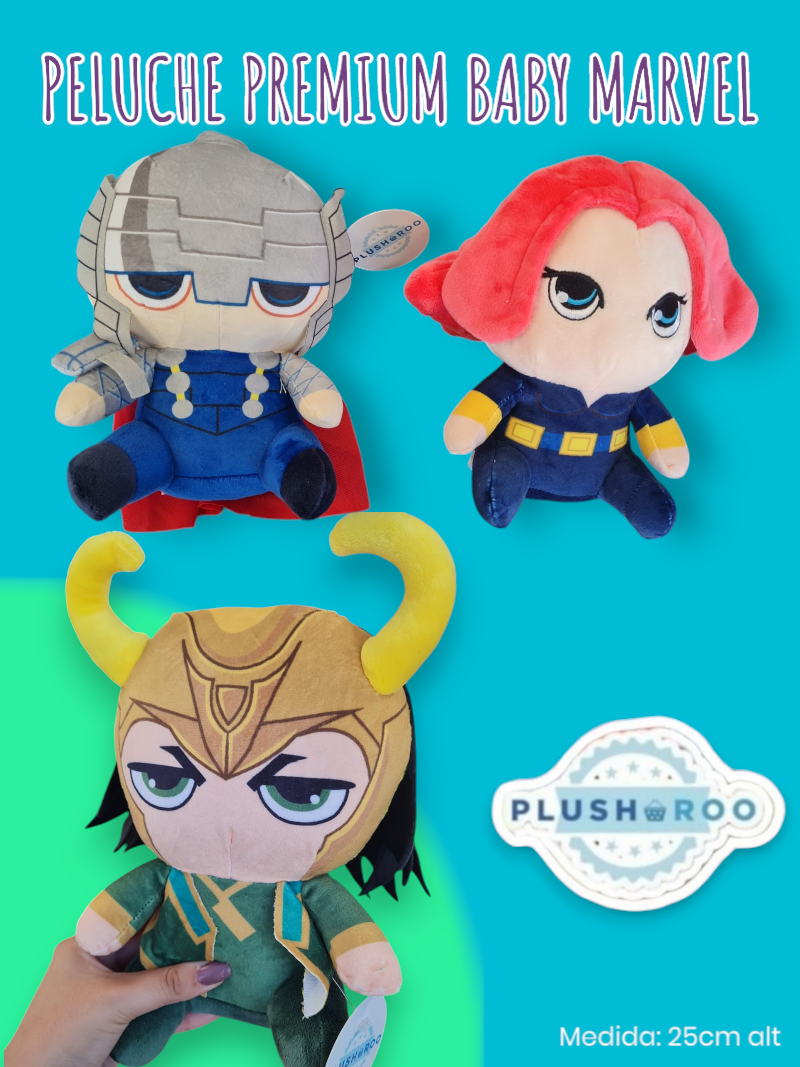 Peluche Premium PLUSHAROO Baby Marvel 20cm