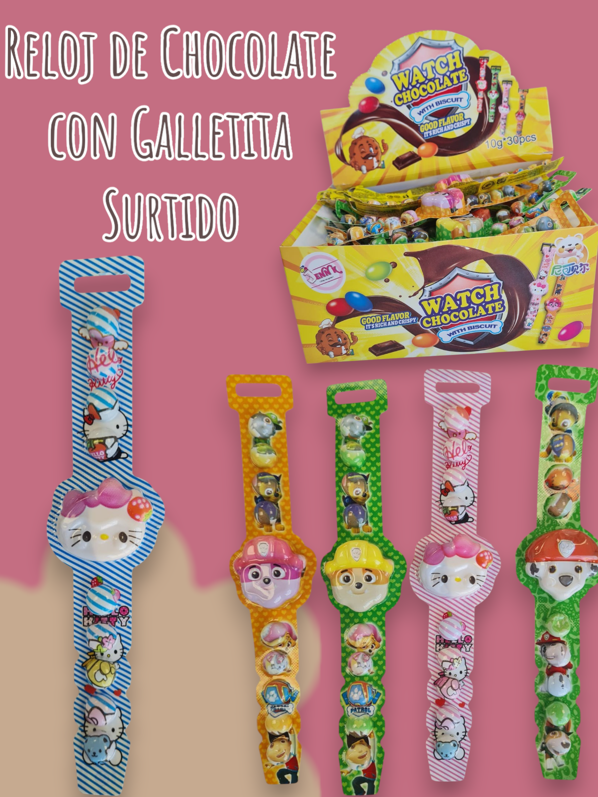 Reloj de Chocolate con Galletita Surtido