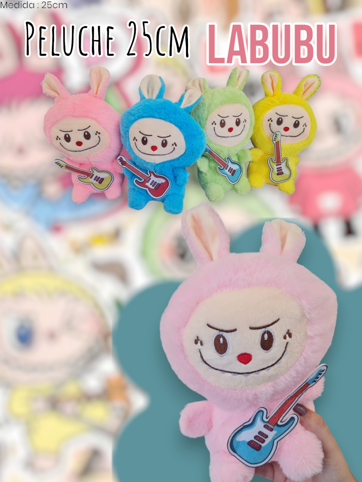 Peluche Labubu Guitarra 25cm