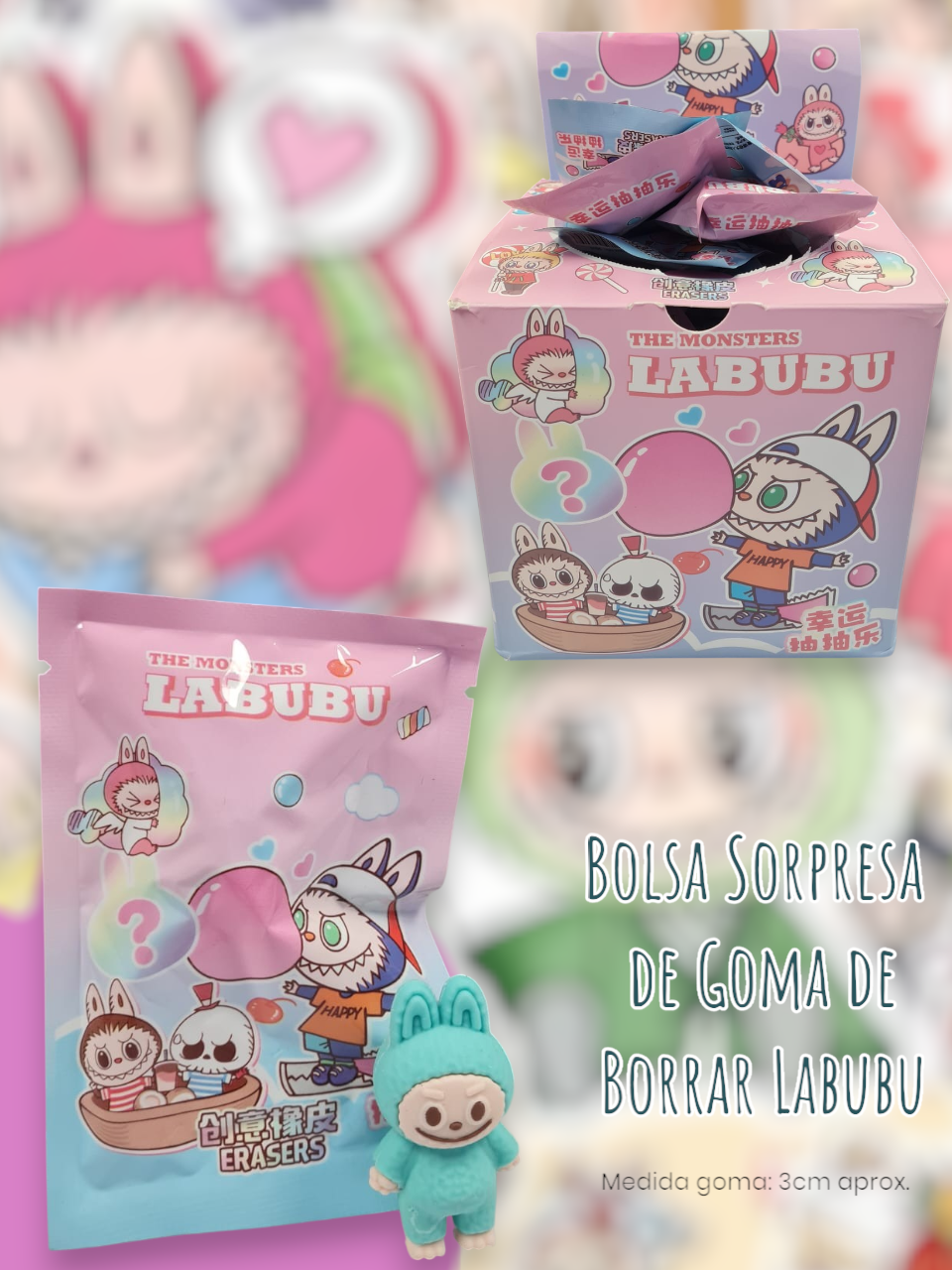 Bolsa Sorpresa de Goma de Borrar Labubu
