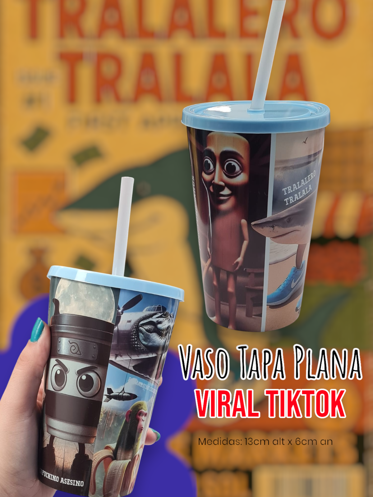 Vaso Tapa Plana Viral TikTok 