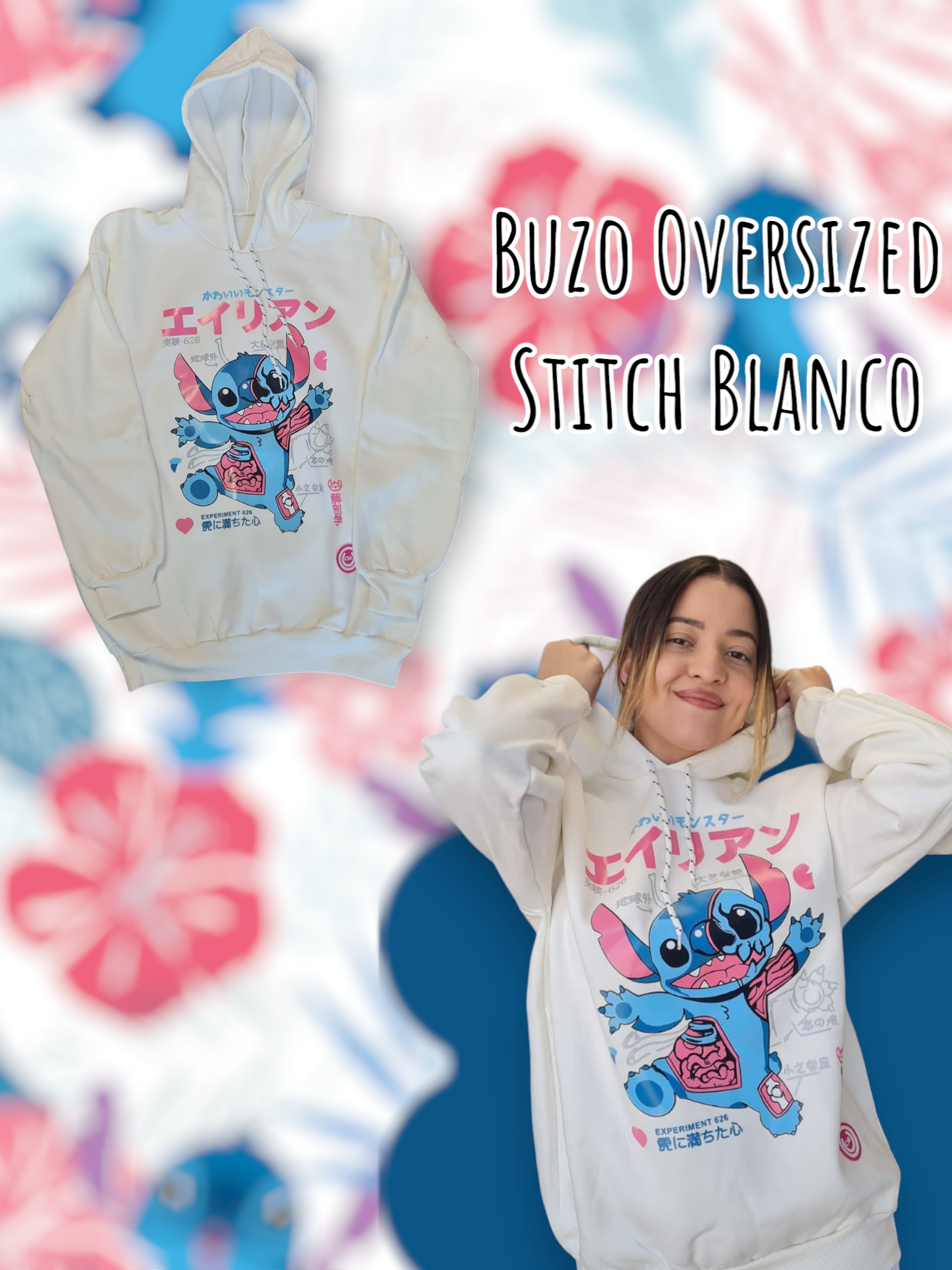 Buzo Oversized Stitch Blanco OUCHI