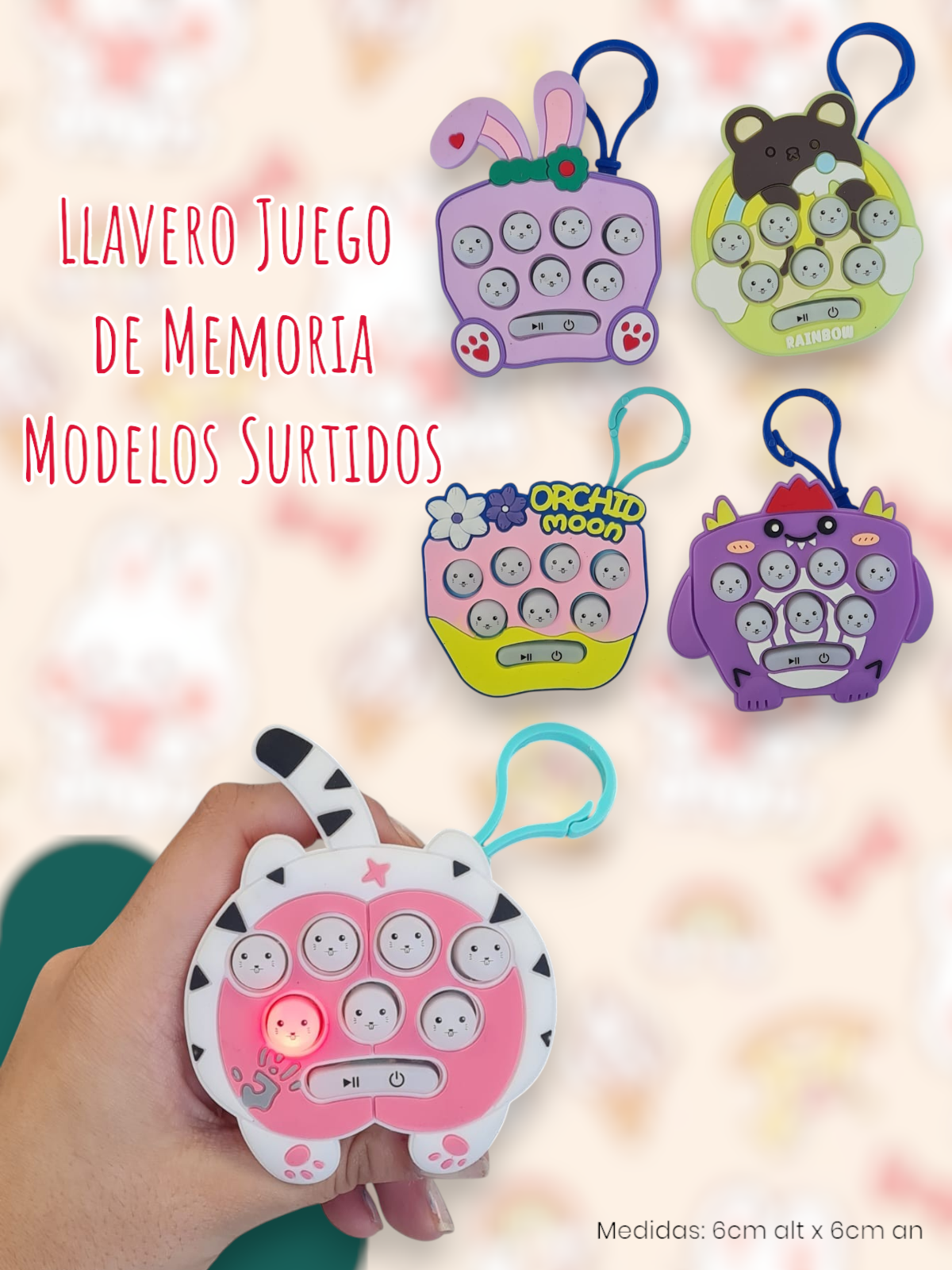 Llavero Juego de Memoria Modelos Surtidos