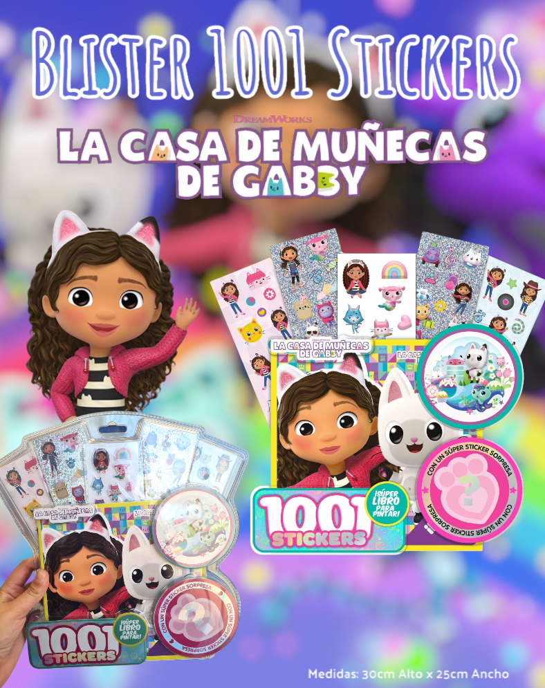 Blister 1001 Stickers La Casa De Muñecas De Gabby 
