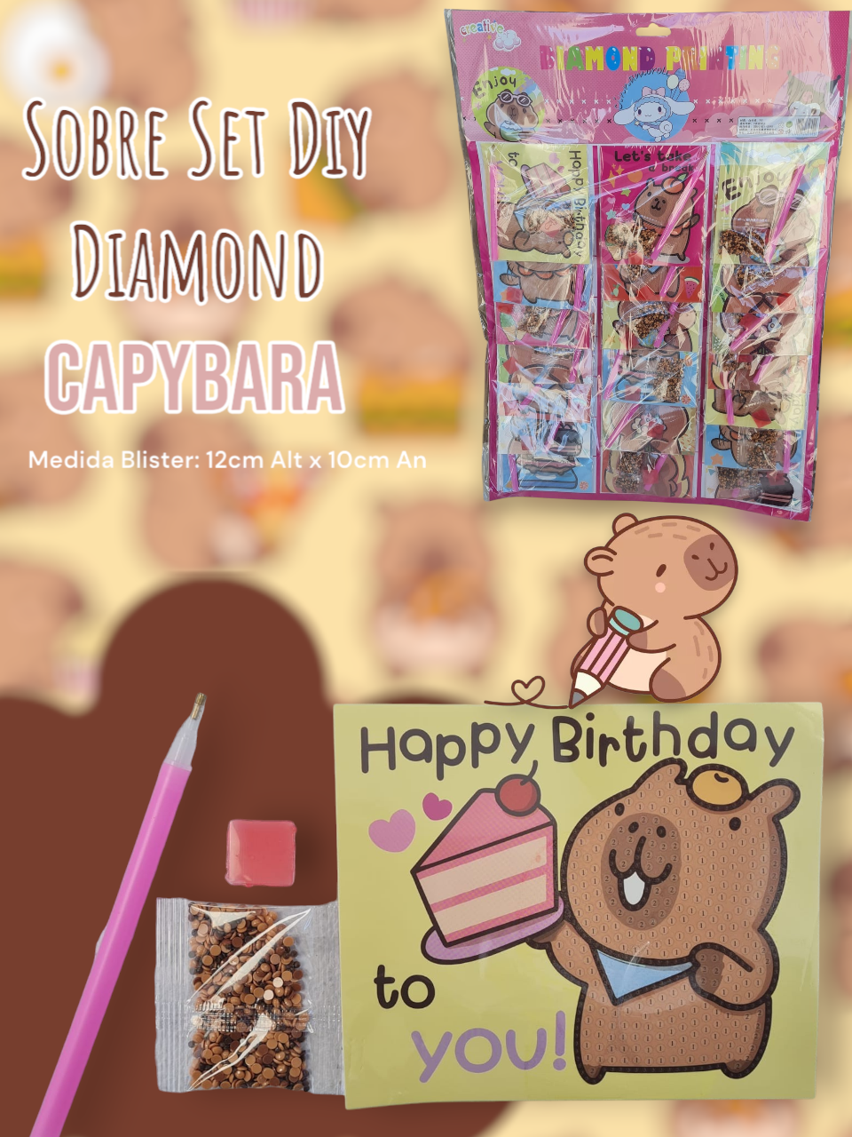 Sobre Set Diy Diamond Capybara