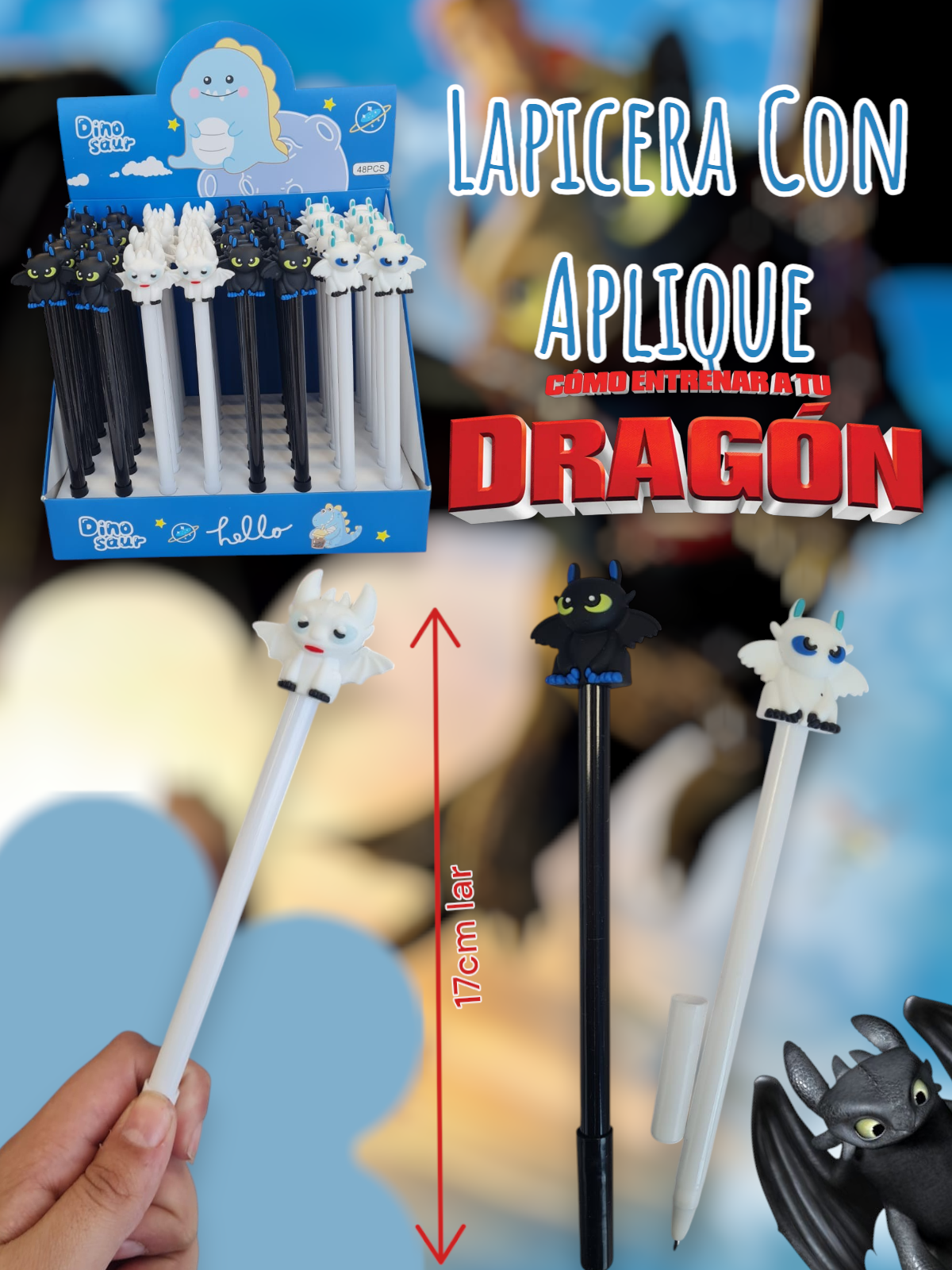 Lapicera Con Aplique De Como Entrenar a tu Dragon