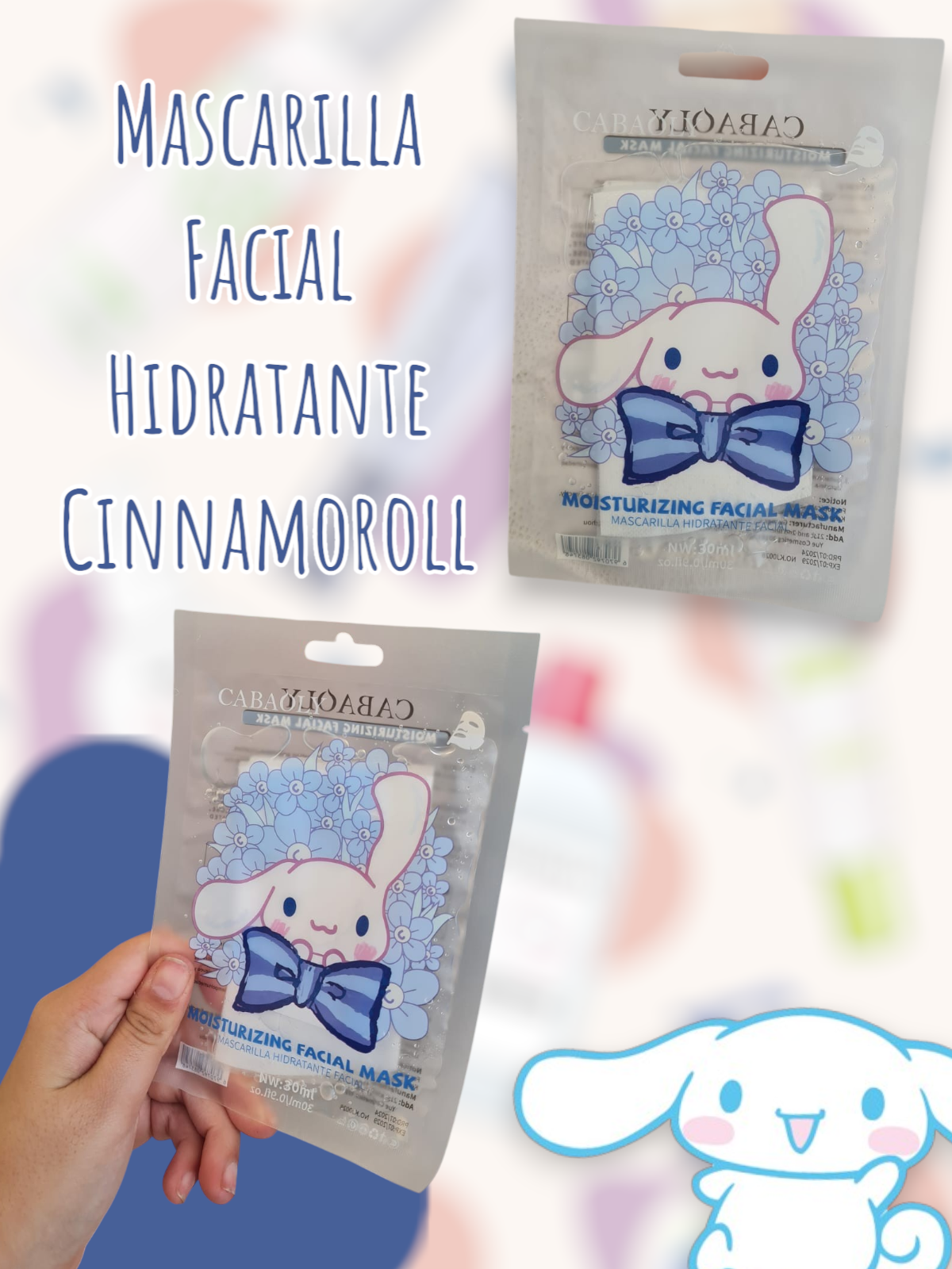 Mascarilla Facial Hidratante Facial Cinnamoroll
