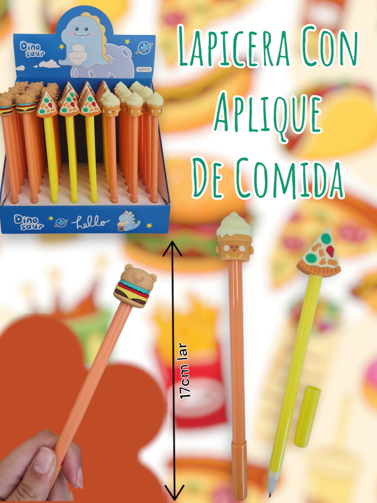 Lapicera Con Aplique De Comida 