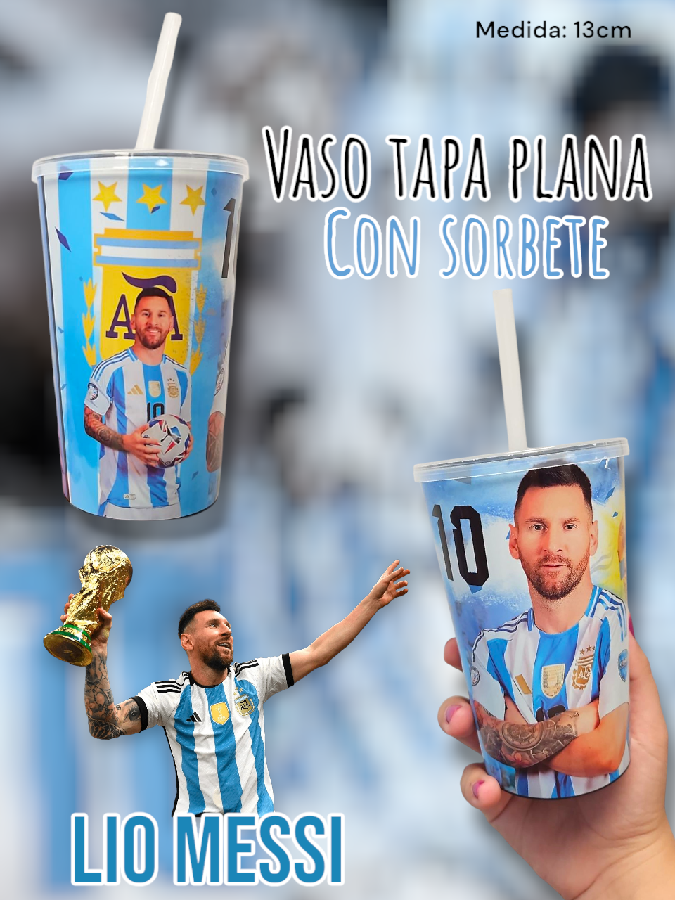 Vaso Tapa Plana Lio Messi