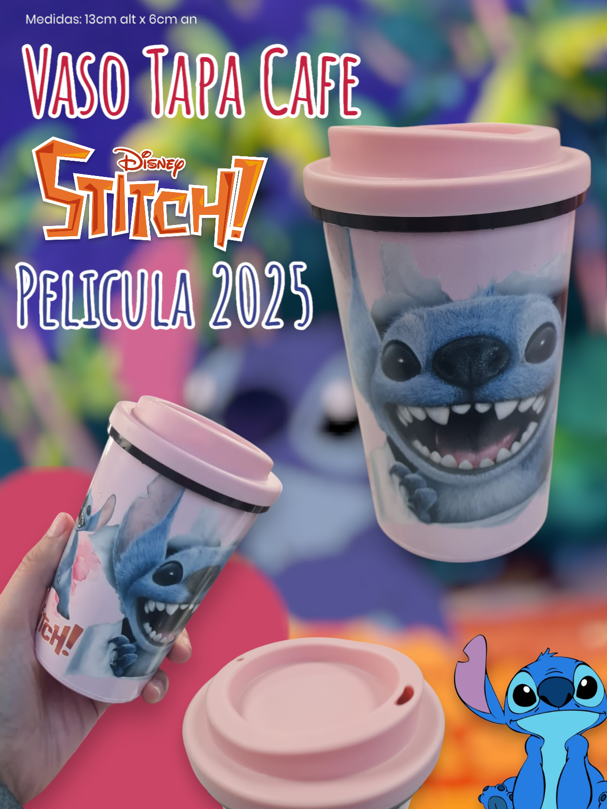Vaso Tapa Cafe Stitch Pelicula 2025