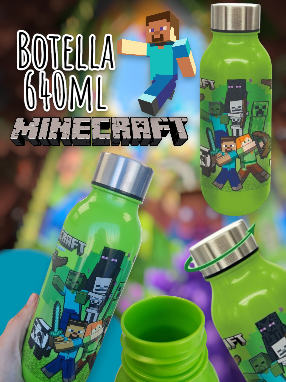 Botella 640ml Minecraft 
