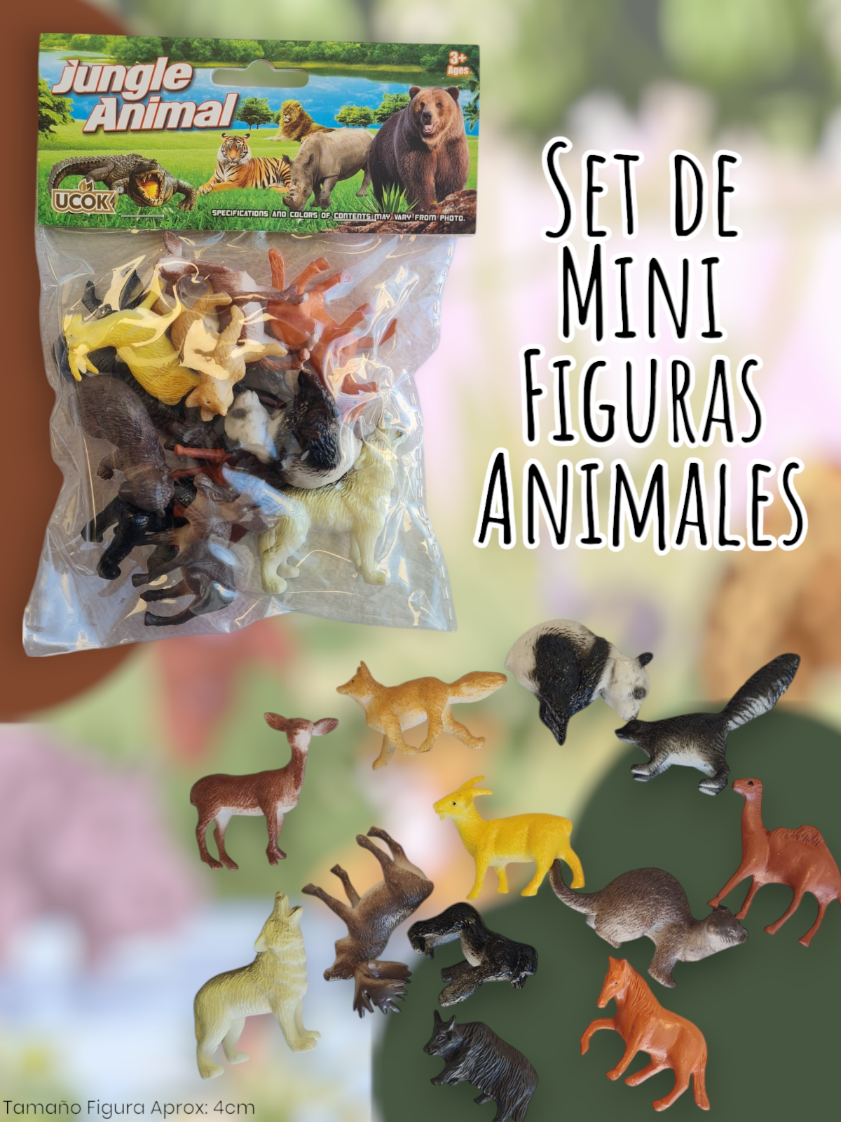 Set de 12 Mini Figuras Animales 